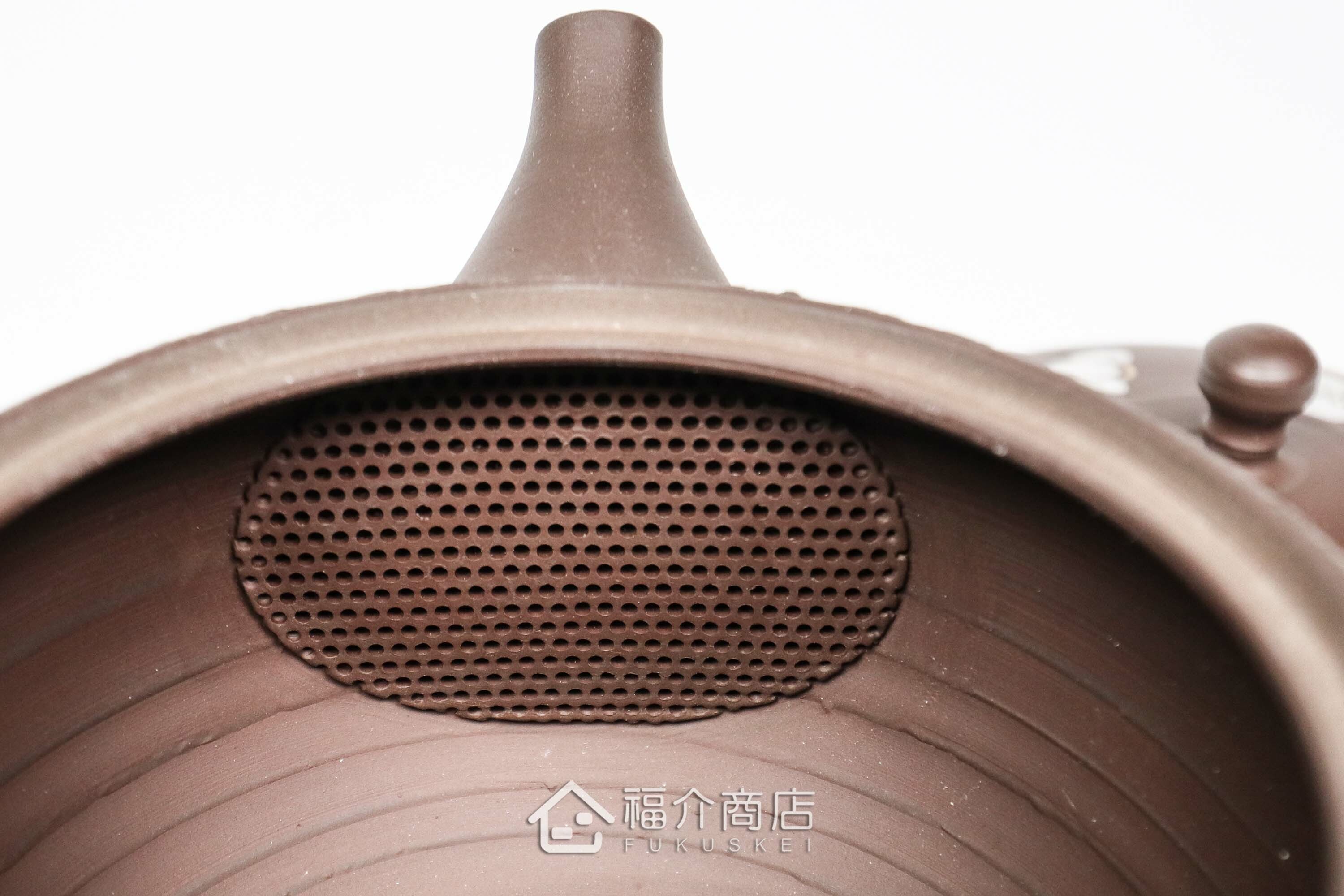 泡茶用的270ml松皮紅白梅蓋造型陶壺