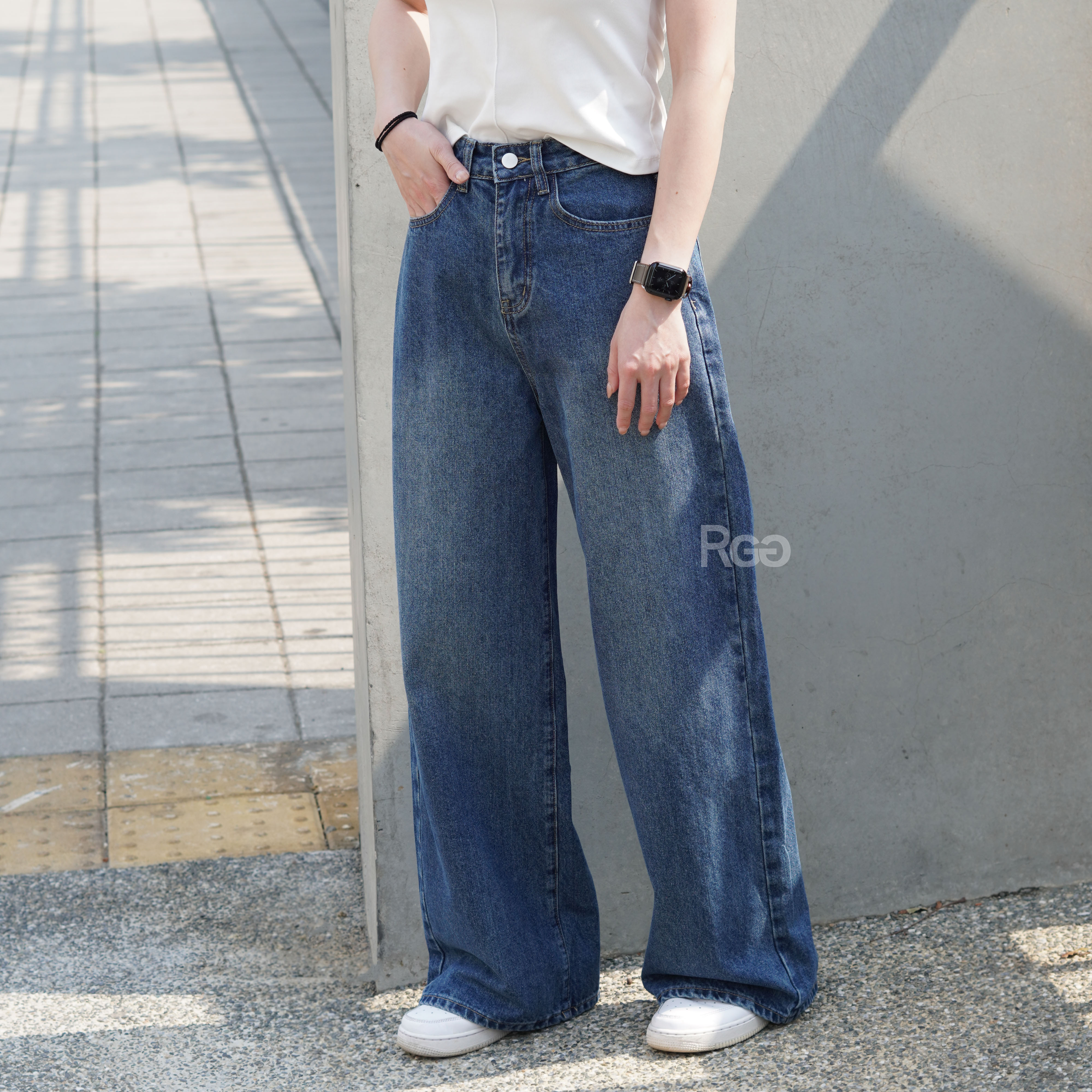 #630 份量感牛仔寬褲落地褲