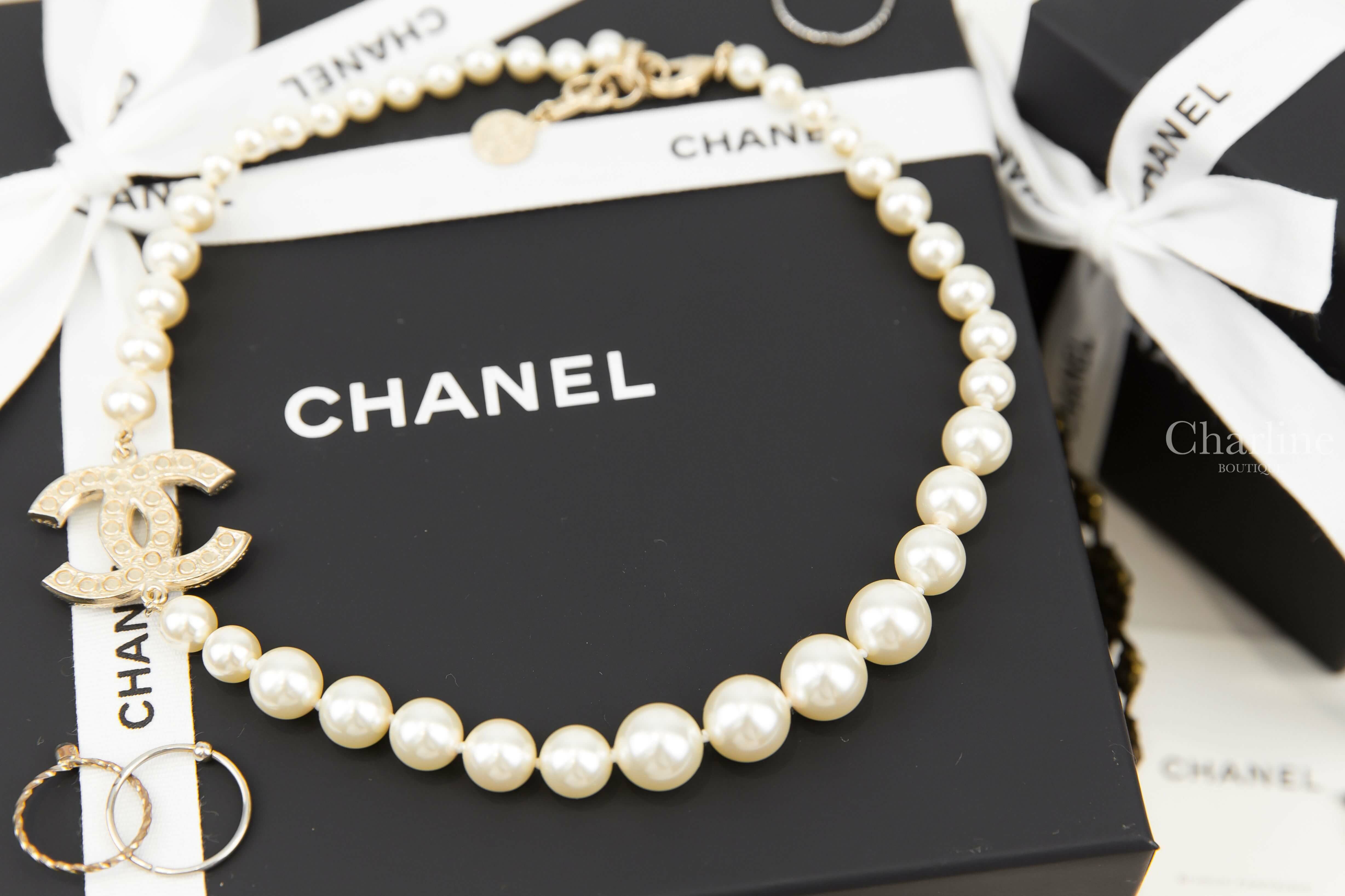 Chanel Necklace 金色大小珍珠CC漸層珍珠項鍊-Charline Boutique 精品代購