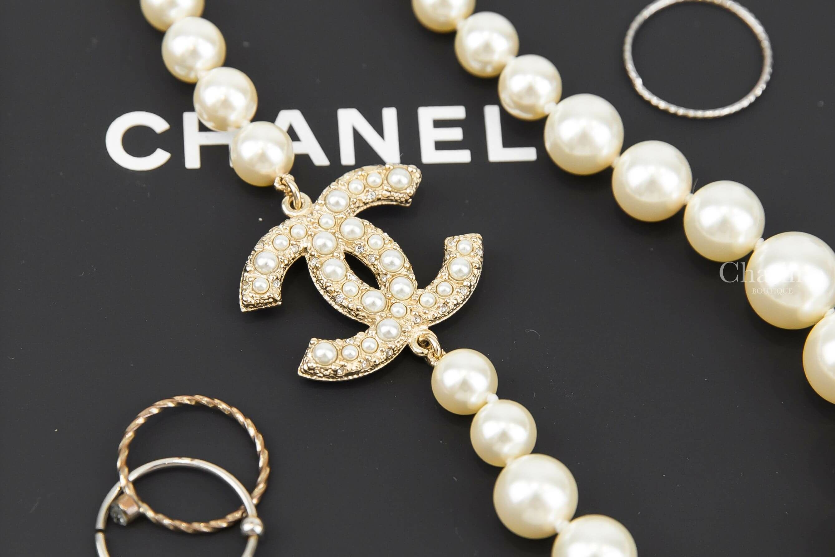 Chanel Necklace 金色大小珍珠CC漸層珍珠項鍊