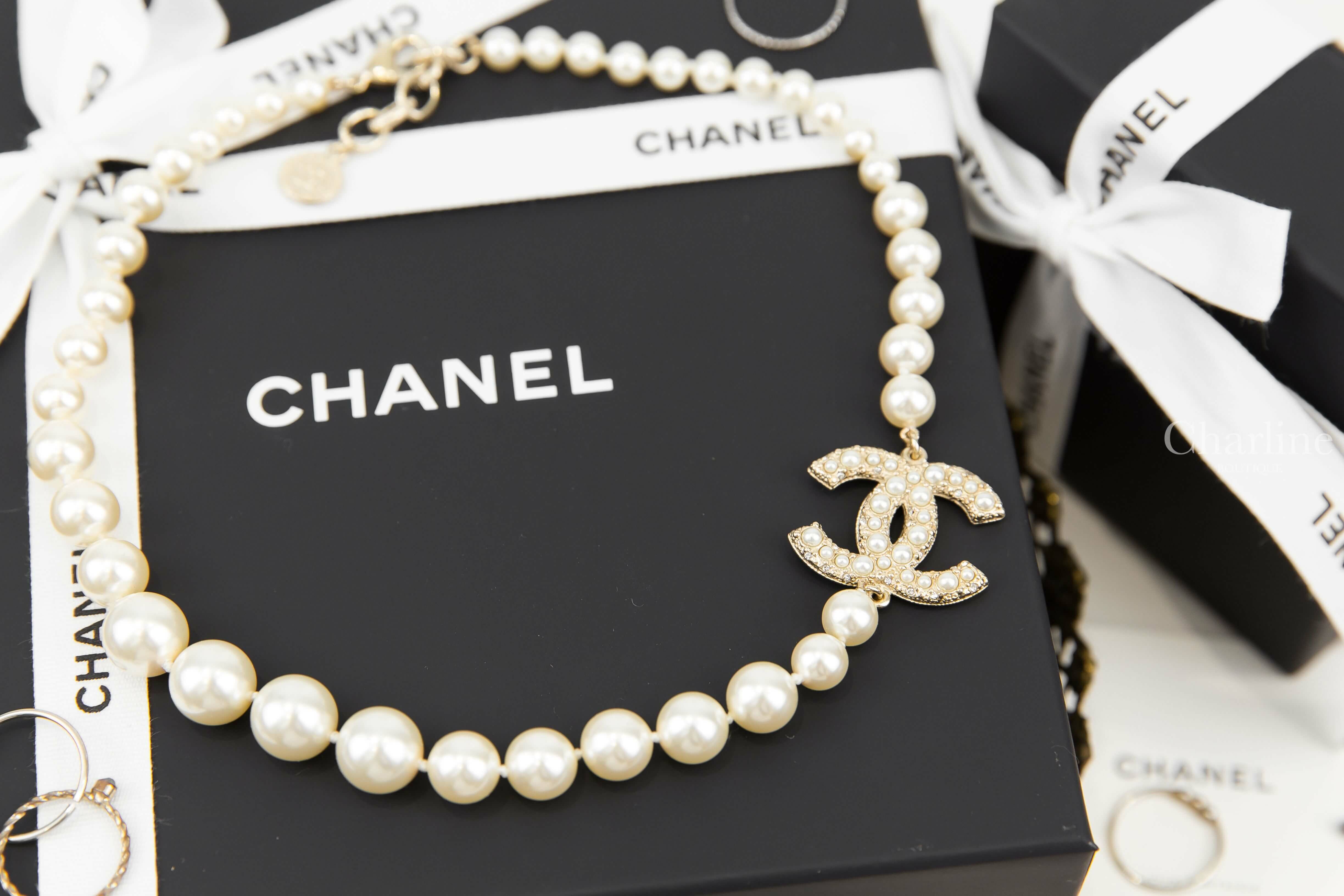 Chanel Necklace 金色大小珍珠CC漸層珍珠項鍊