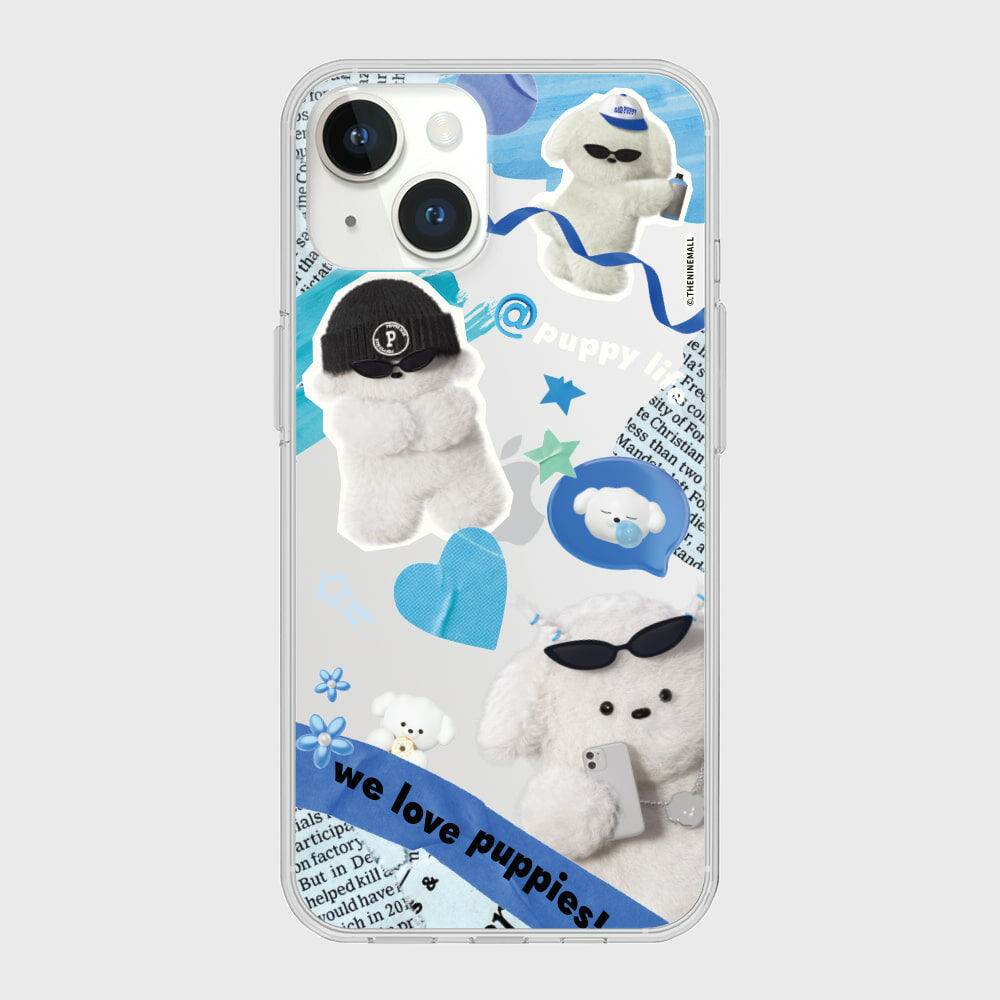 THE NINE MALL - puppy collage 透明軟殼