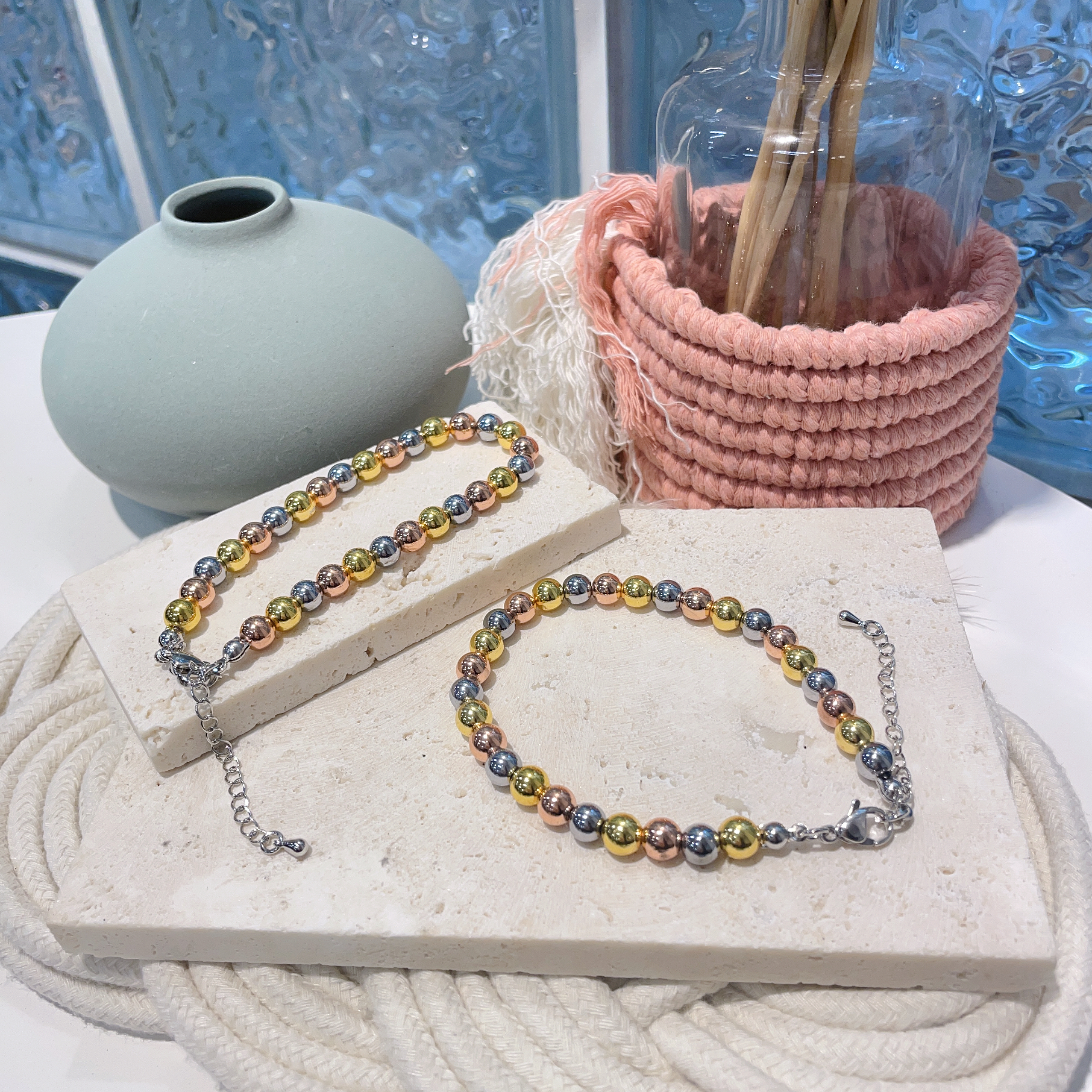 三色黑膽石手鏈