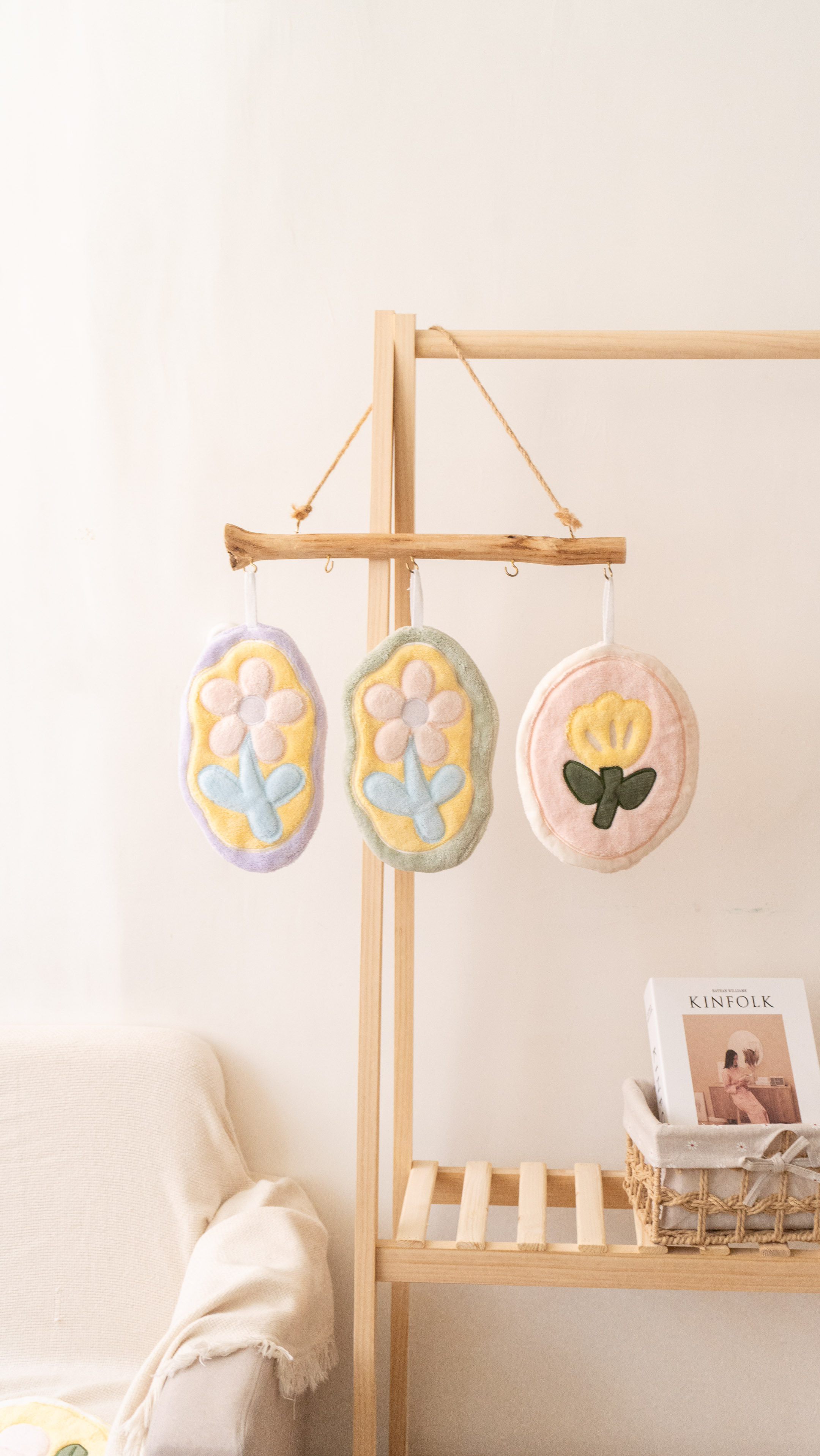 圓形小花擦手巾