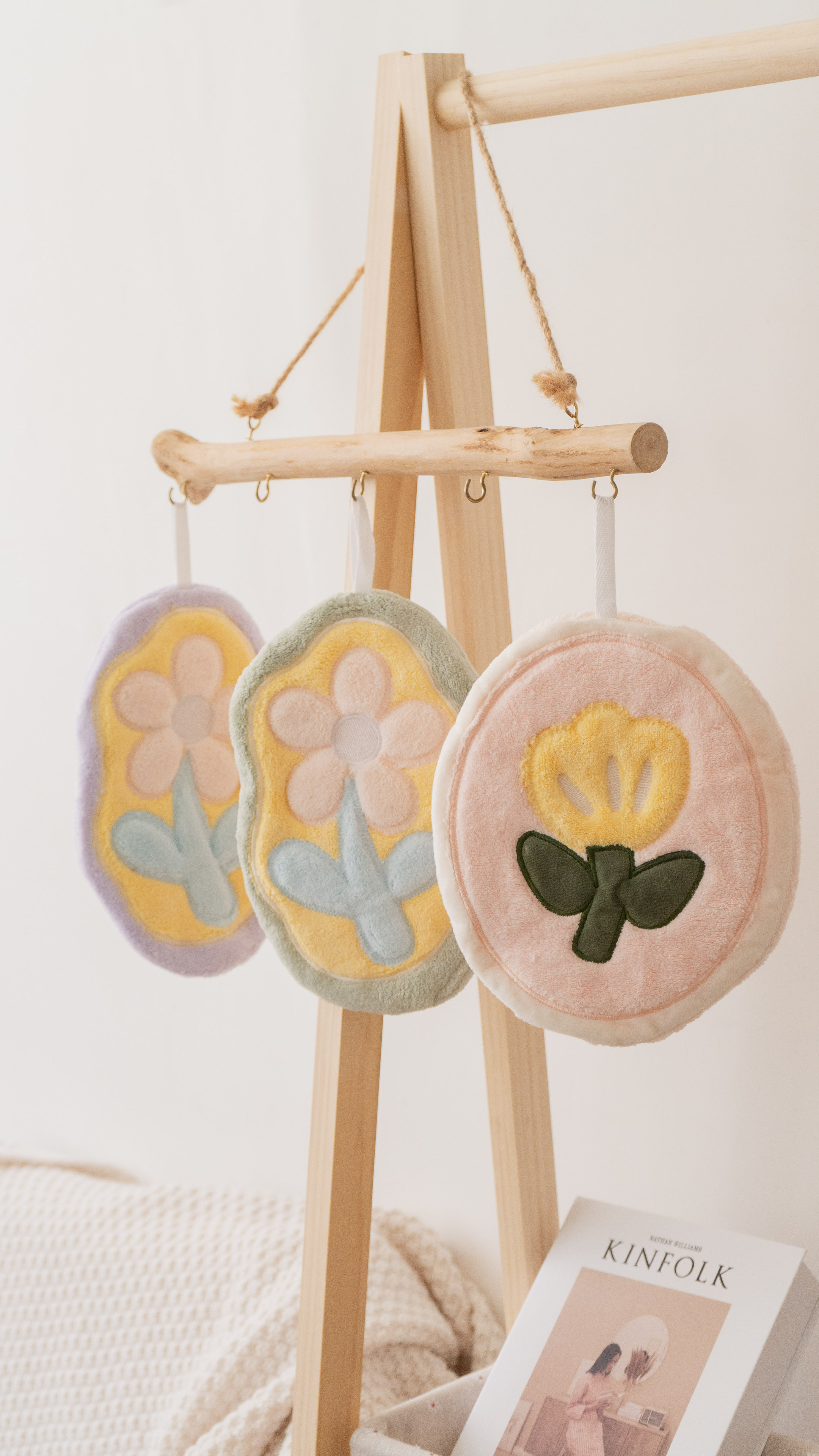 圓形小花擦手巾