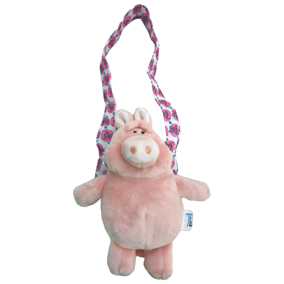 《笑笑羊》NICI 粉紅豬造型飲料套鑰匙圈