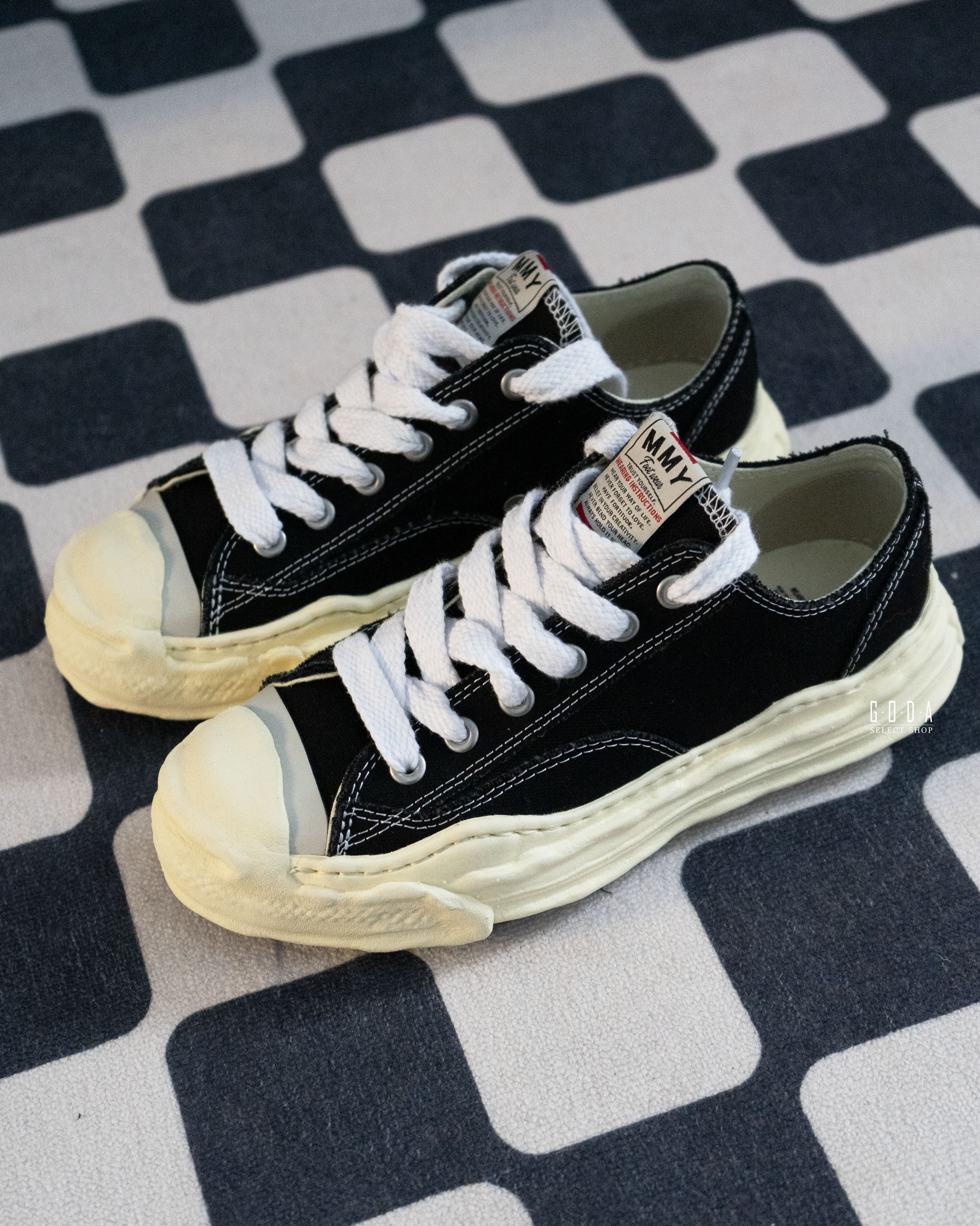 Maison Mihara Yasuhiro Hank Mmy 三原康裕 溶解鞋 黑白 奶油底 A09FW734