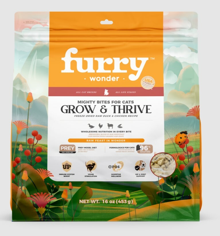 Furry Wonder 全年齡貓茁壯成長 主食凍乾 鴨肉 + 雞肉 16oz（貓脫水糧）