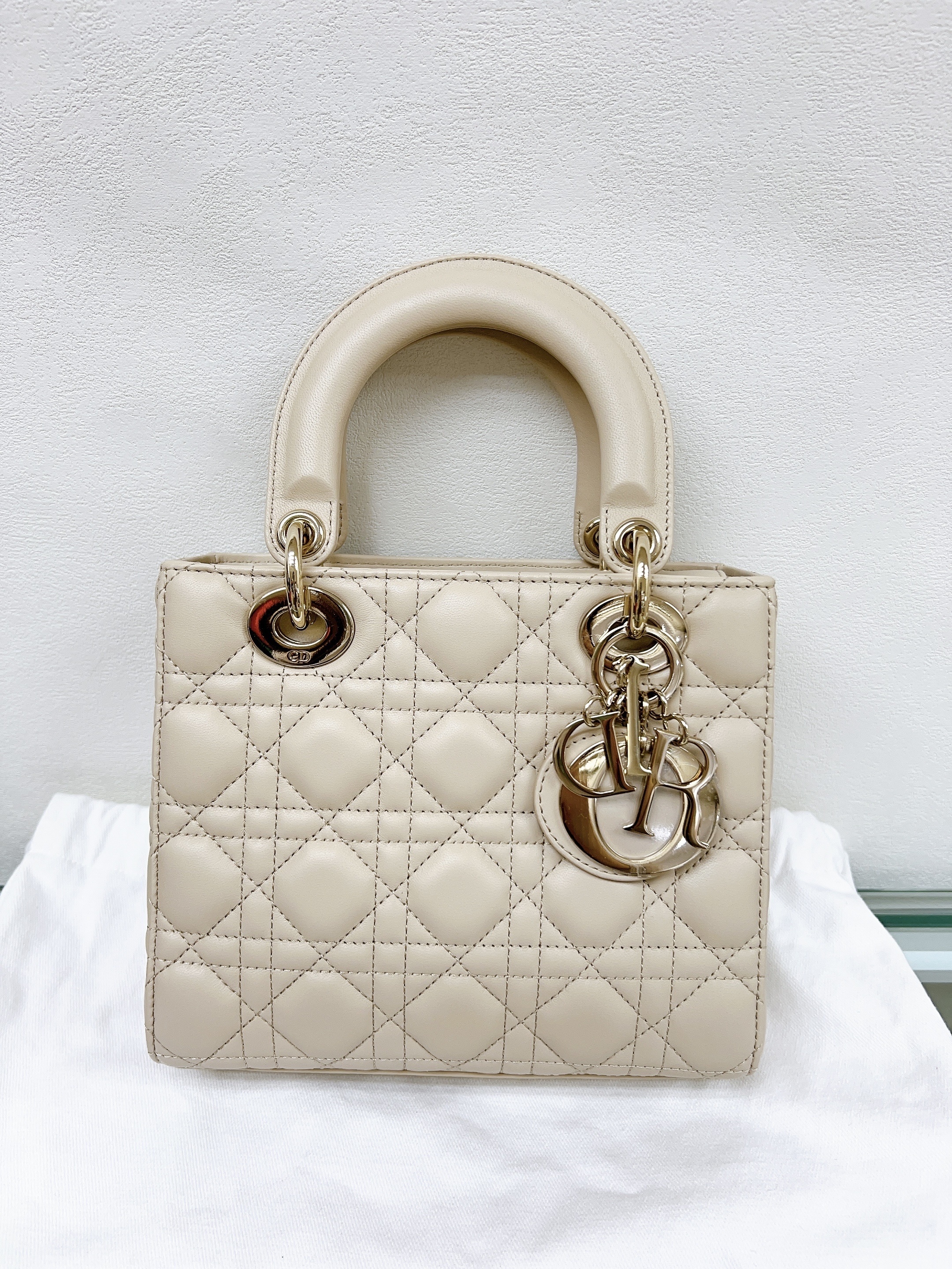 Lady Dior small (caramel beige)