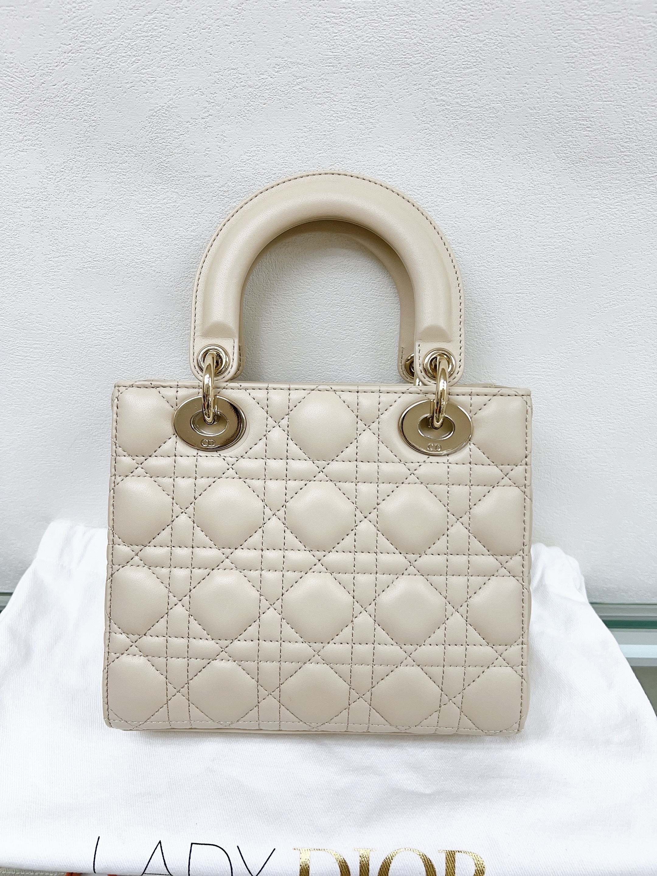 Lady Dior small (caramel beige)
