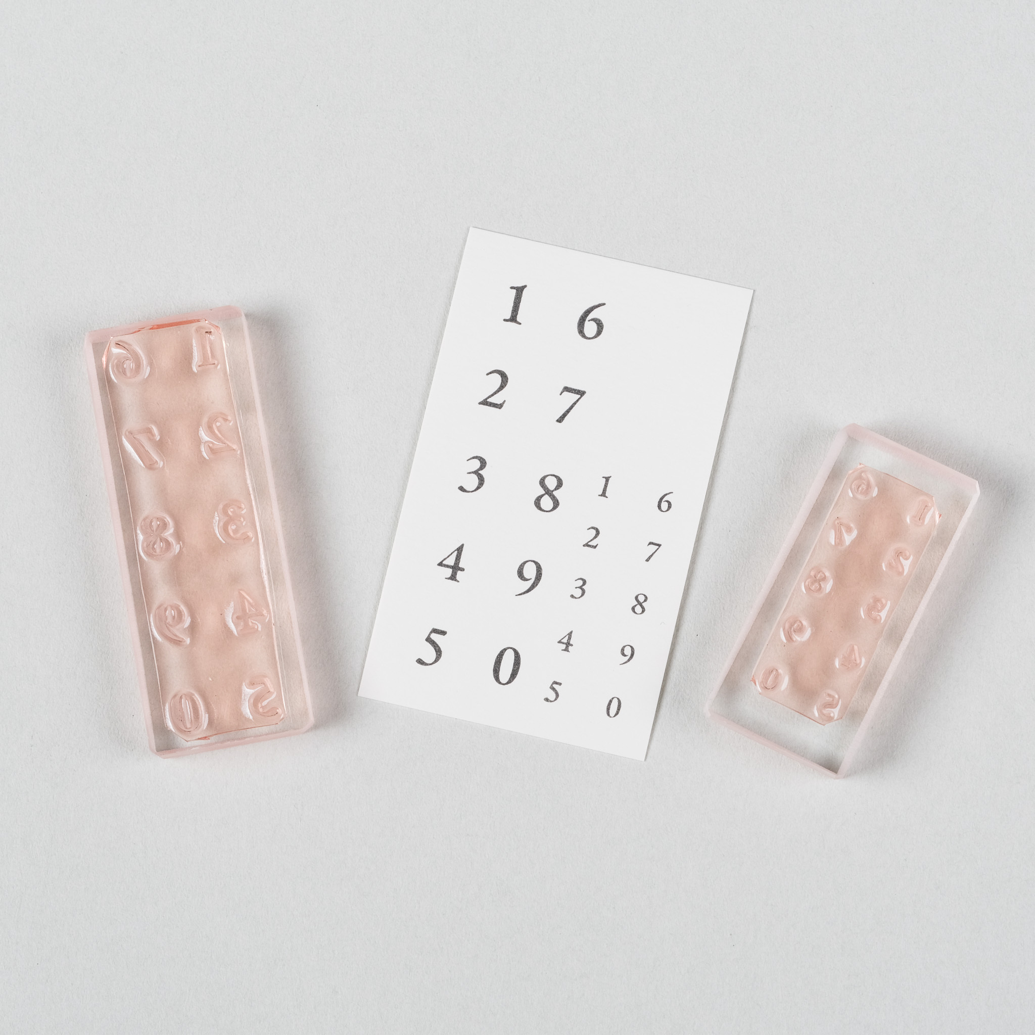 (售完絕版) <明體> 0~9大小數字棒膠版印章｜ 一分之一工作室 臺灣