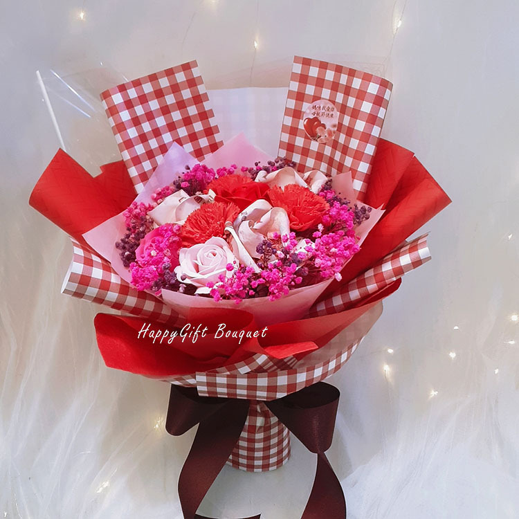 母親節玫瑰康乃馨索拉花鈔票有錢花束