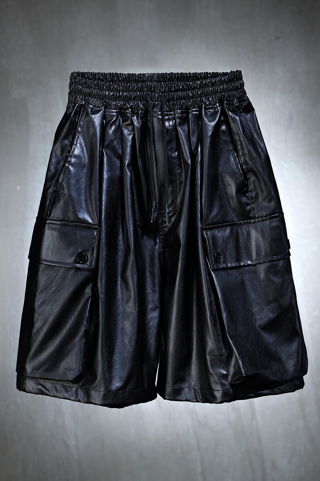 皮革氣球工裝短褲
