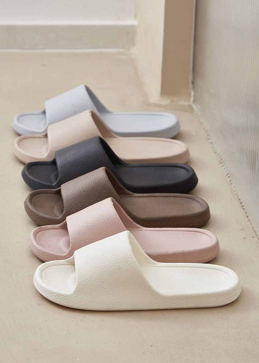 EVA素色皮紋拖鞋