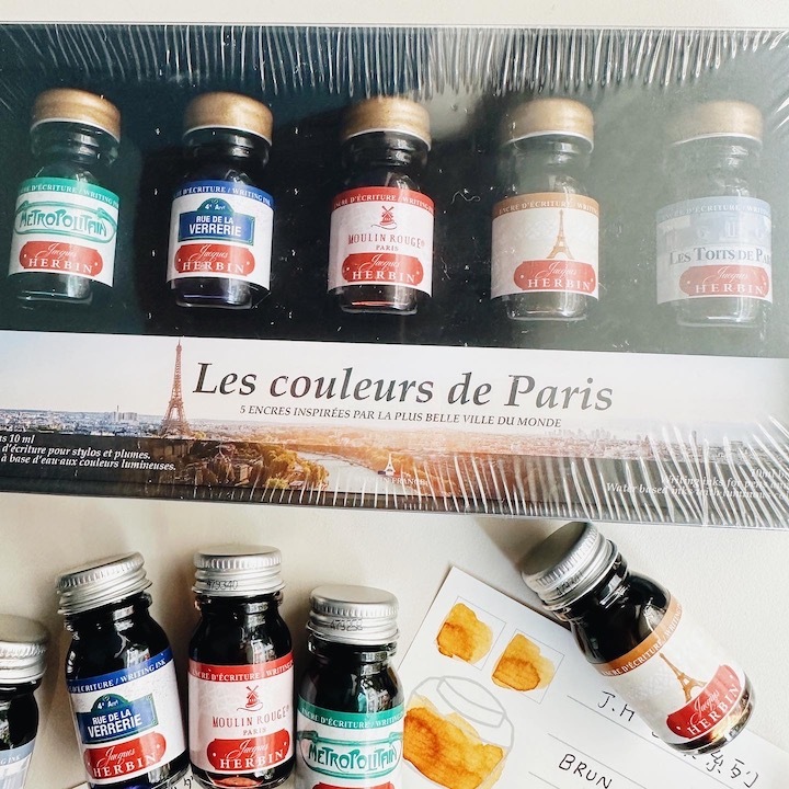 5色全套 巴黎紀念主題 鋼筆沾水筆墨水｜法國 J.Herbin 珍珠彩墨
