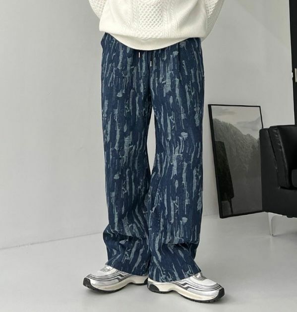 條紋鬆身牛仔褲 P2752