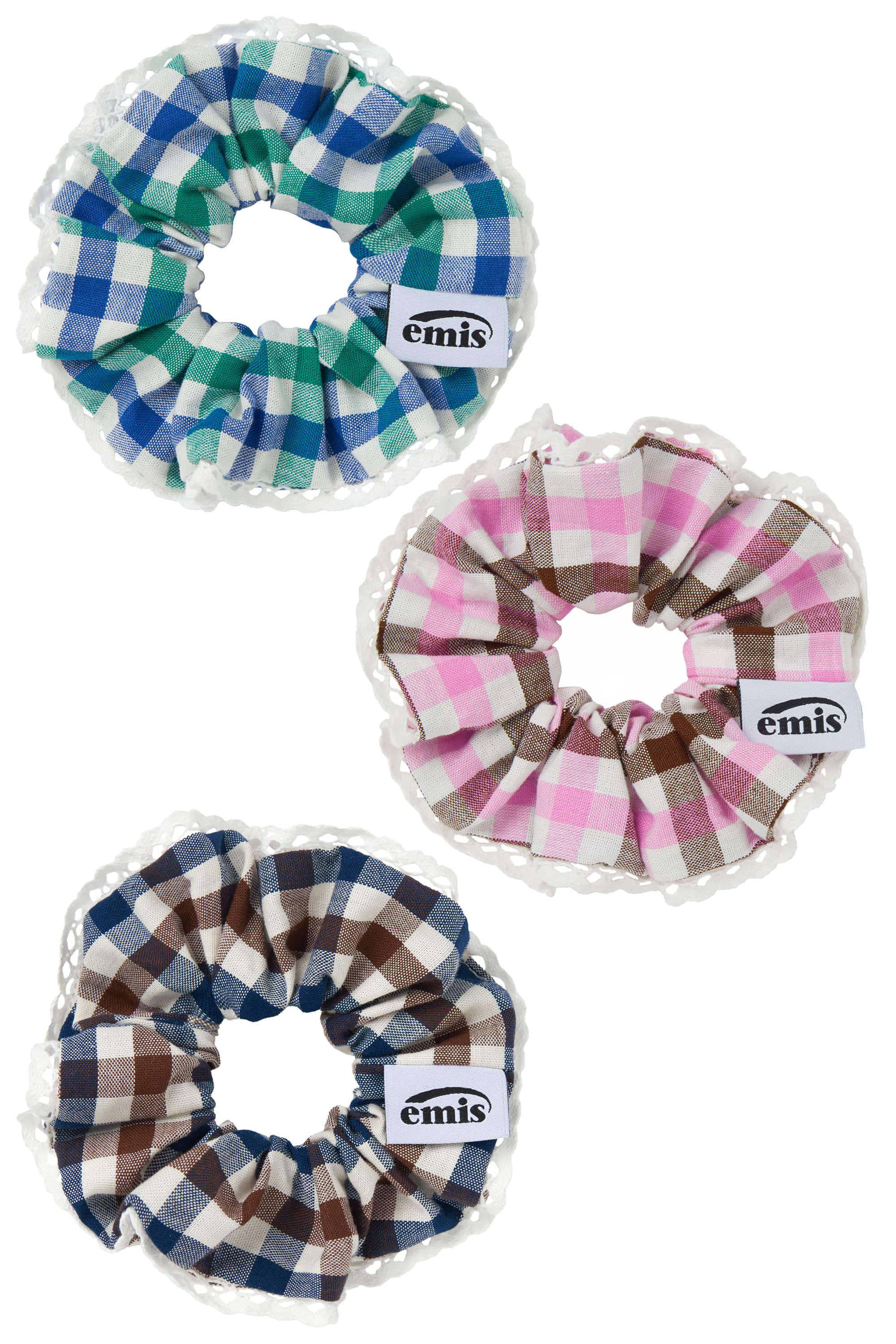 emis BLOCK CHECK SCRUNCHIE