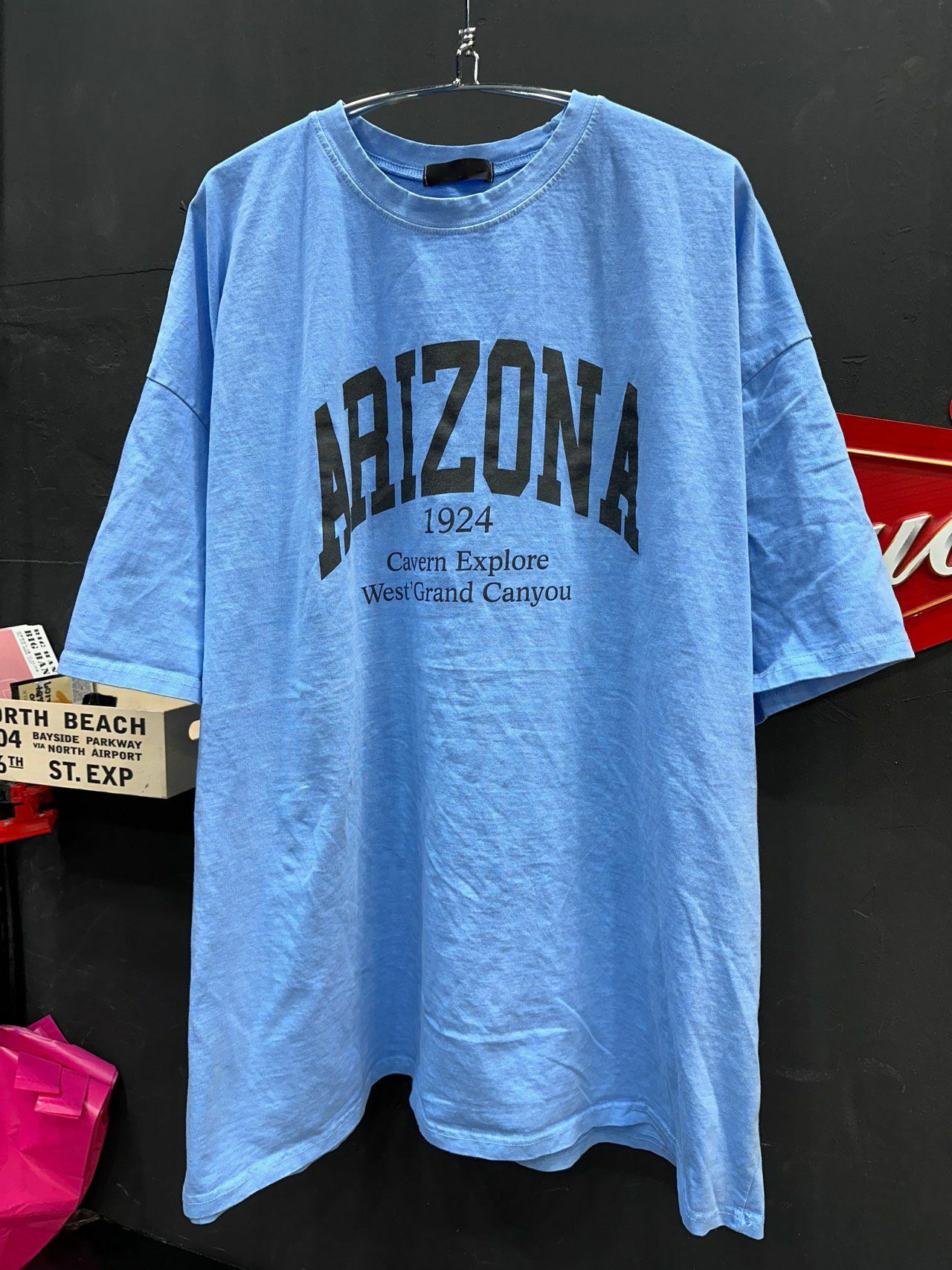 OverSize洗水英文字短袖Tee T5370