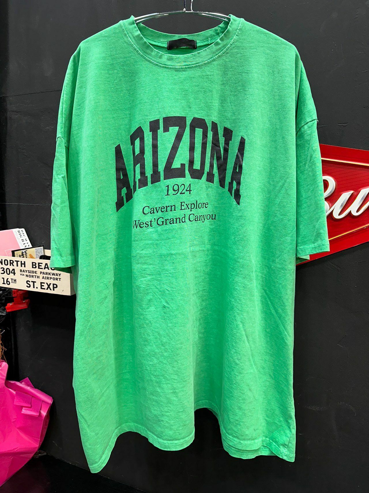 OverSize洗水英文字短袖Tee T5370