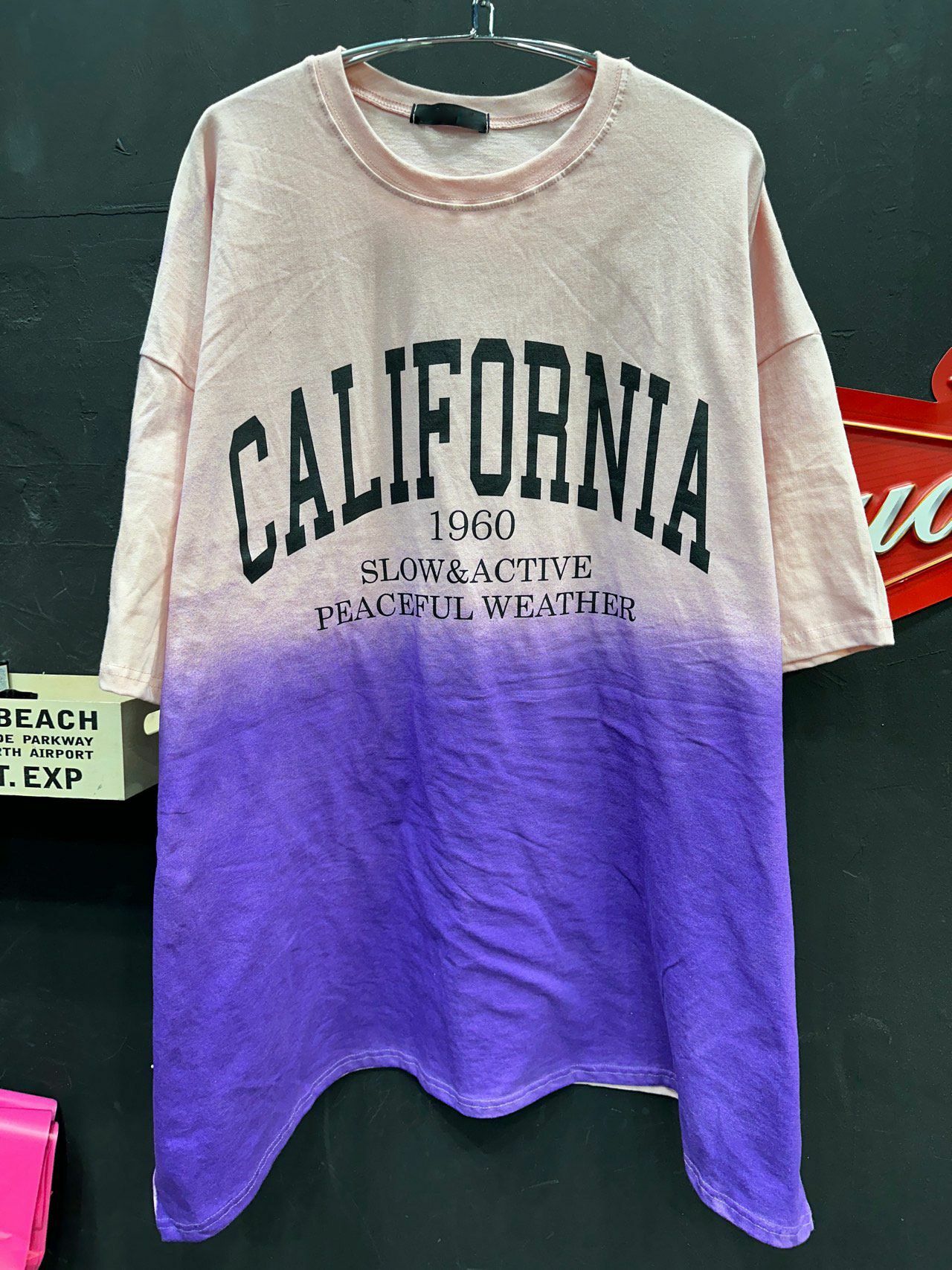 OverSize漸變英文字短袖Tee  T5367