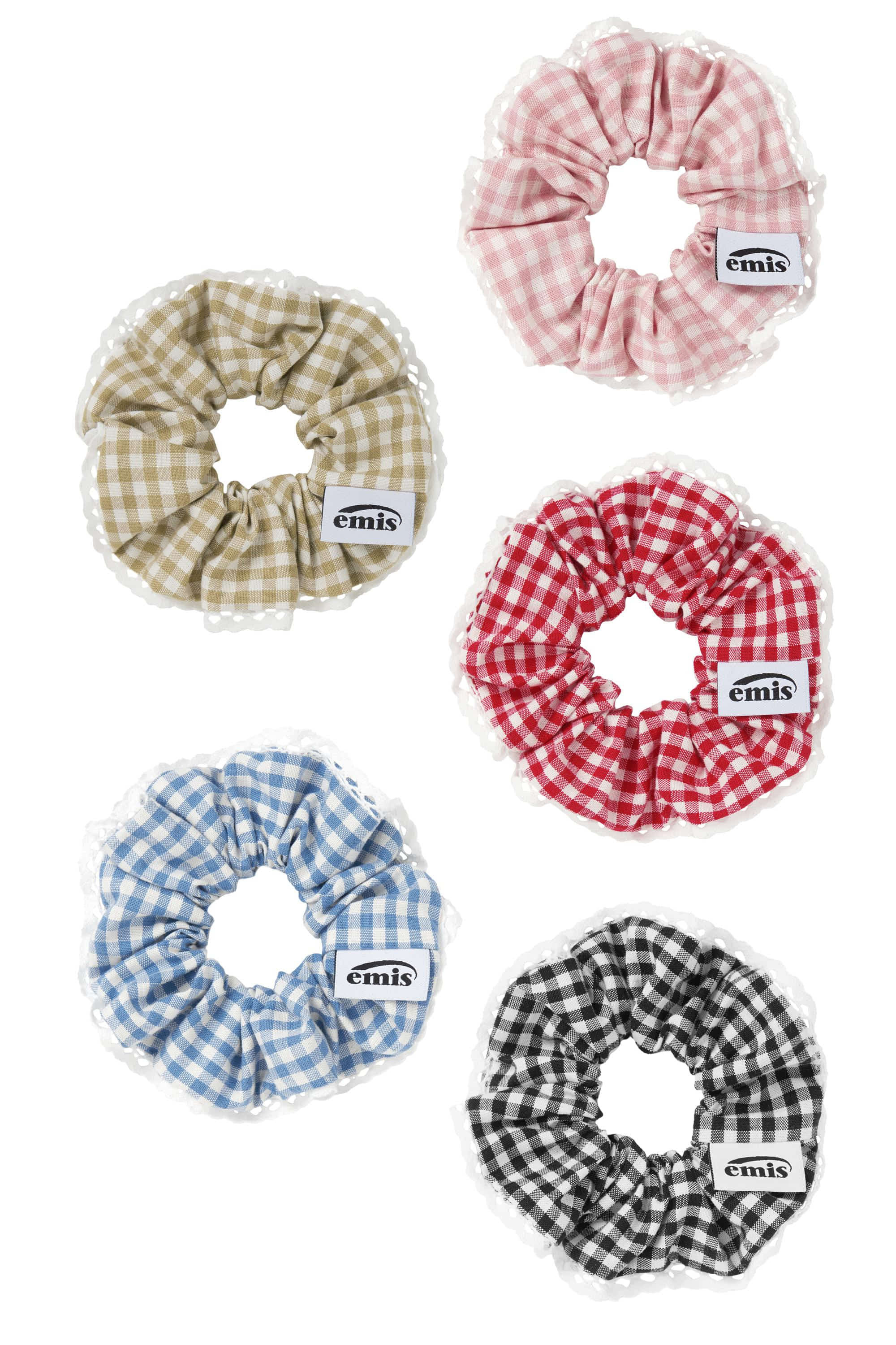 emis GINGHAM CHECK SCRUNCHIE