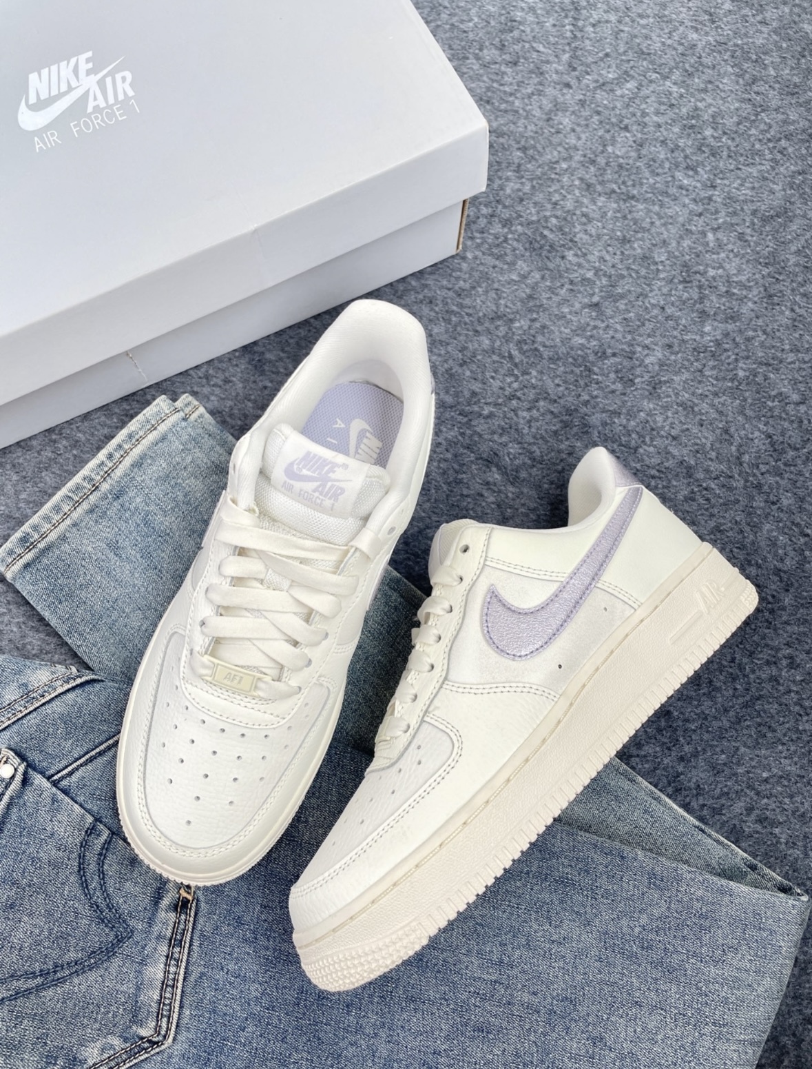 Nike Air Force 1 AF1 霞光紫 奶白色 紫色 皮革 女款 DV7470-100/預購