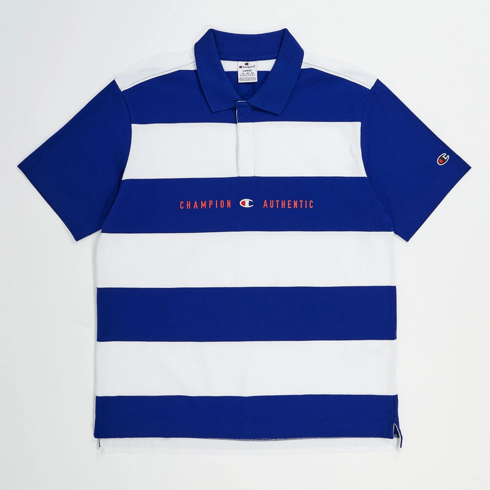 男款-ROCHESTER復古條紋學院POLO衫-藍色（219858-BS559）