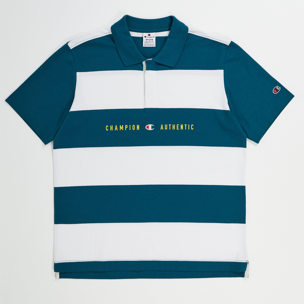 男款-ROCHESTER 復古條紋學院POLO衫-綠色（219858-GS549）