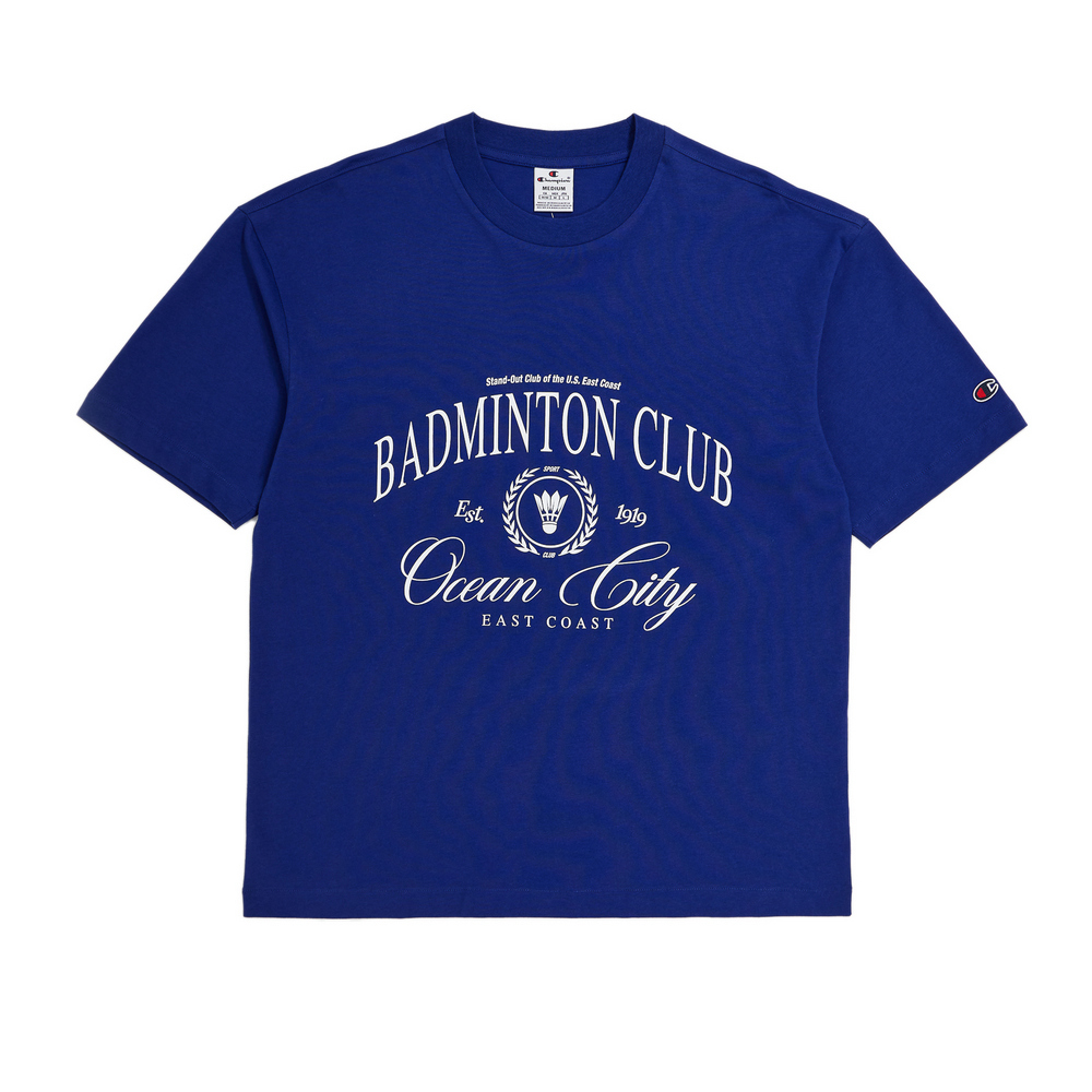 男款-校隊俱樂部印花短TEE-藍色（220064-BS559）