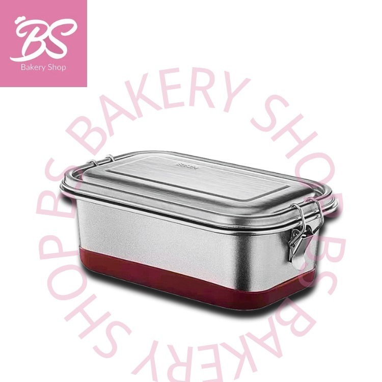 BUFFALO Double Layer Lunch Box Stainless Steel 304 With Silicone Pad Bottom (1450ml+450ml)