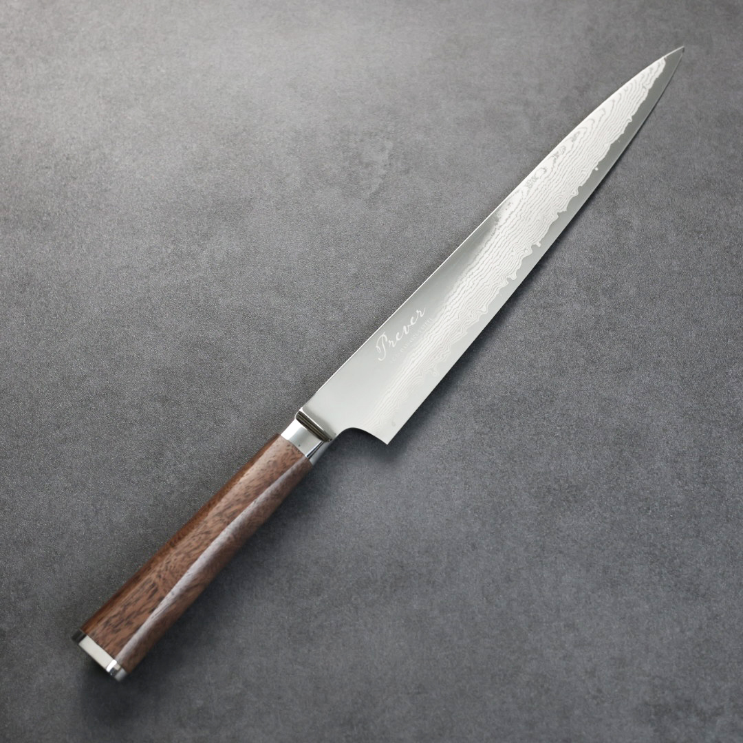 龍泉刃物 PREVER 筋引 240mm VG10 67層鎳染大馬士革