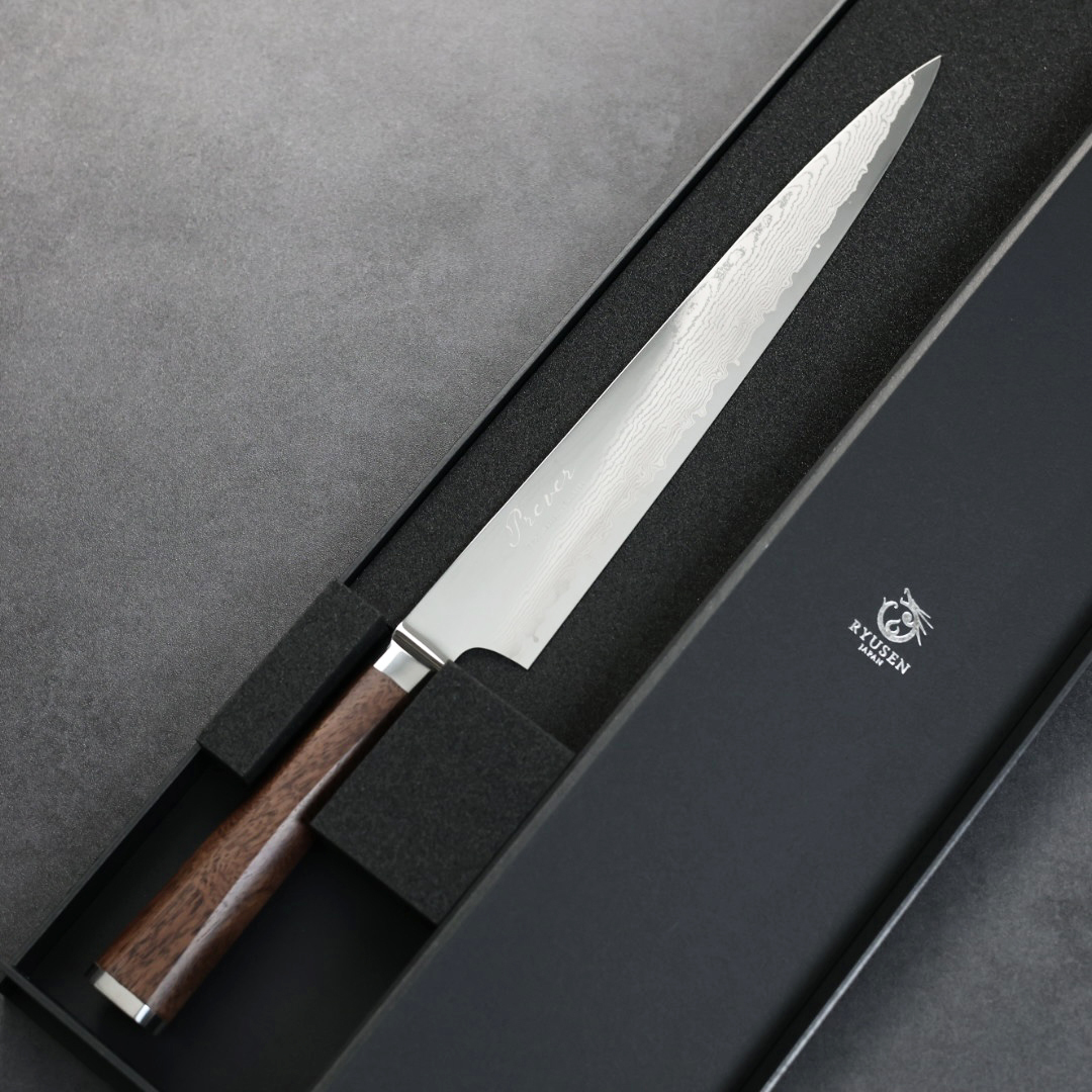 龍泉刃物 PREVER 筋引 240mm VG10 67層鎳染大馬士革