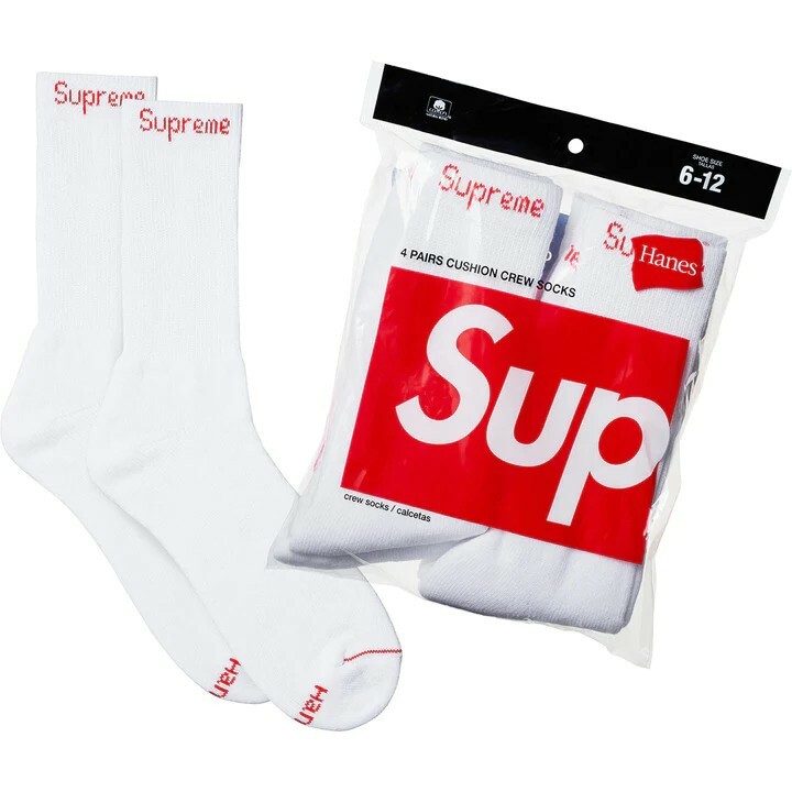 Supreme x Hanes Crew Socks 襪子 四件組