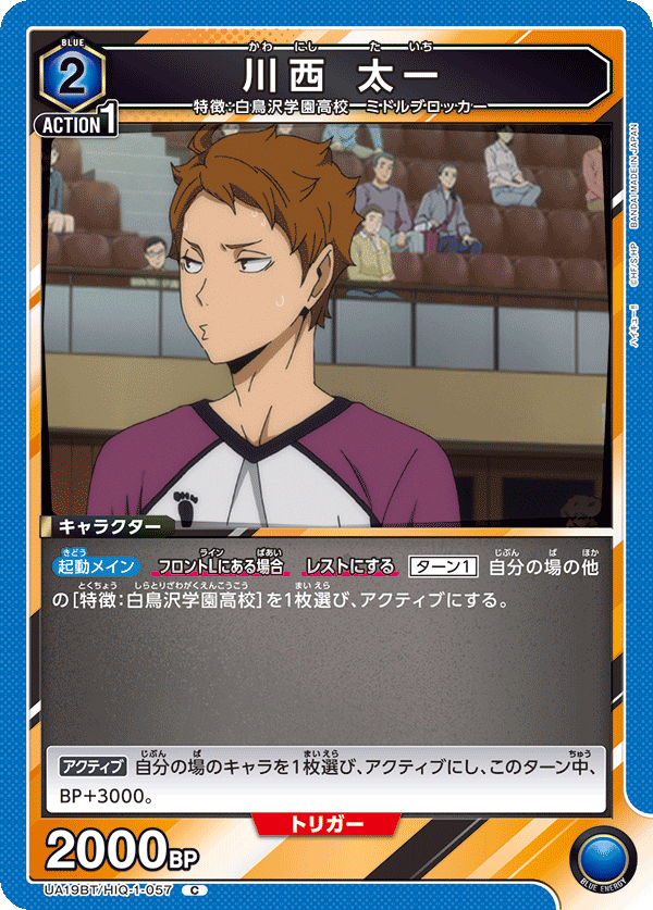 UA19BT/HIQ-1-057 川西 太一