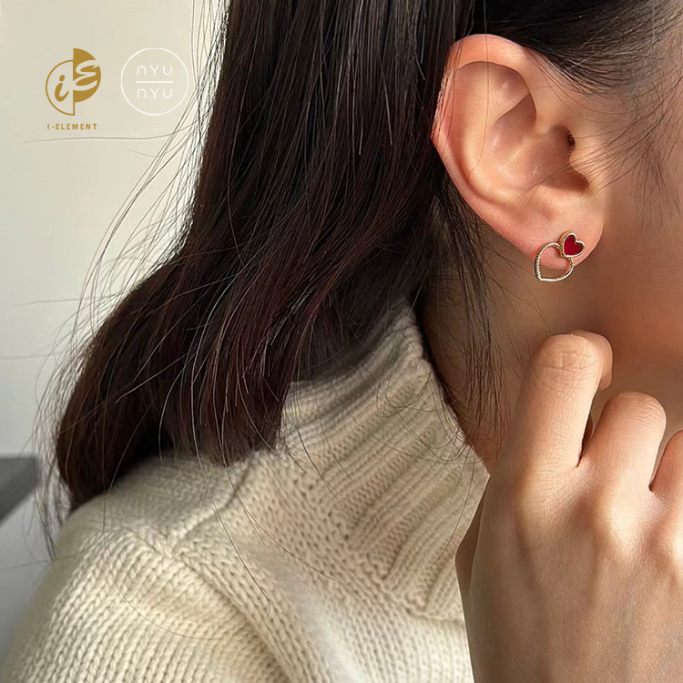 🇰🇷 Nyunyu 可愛雙重心形耳環