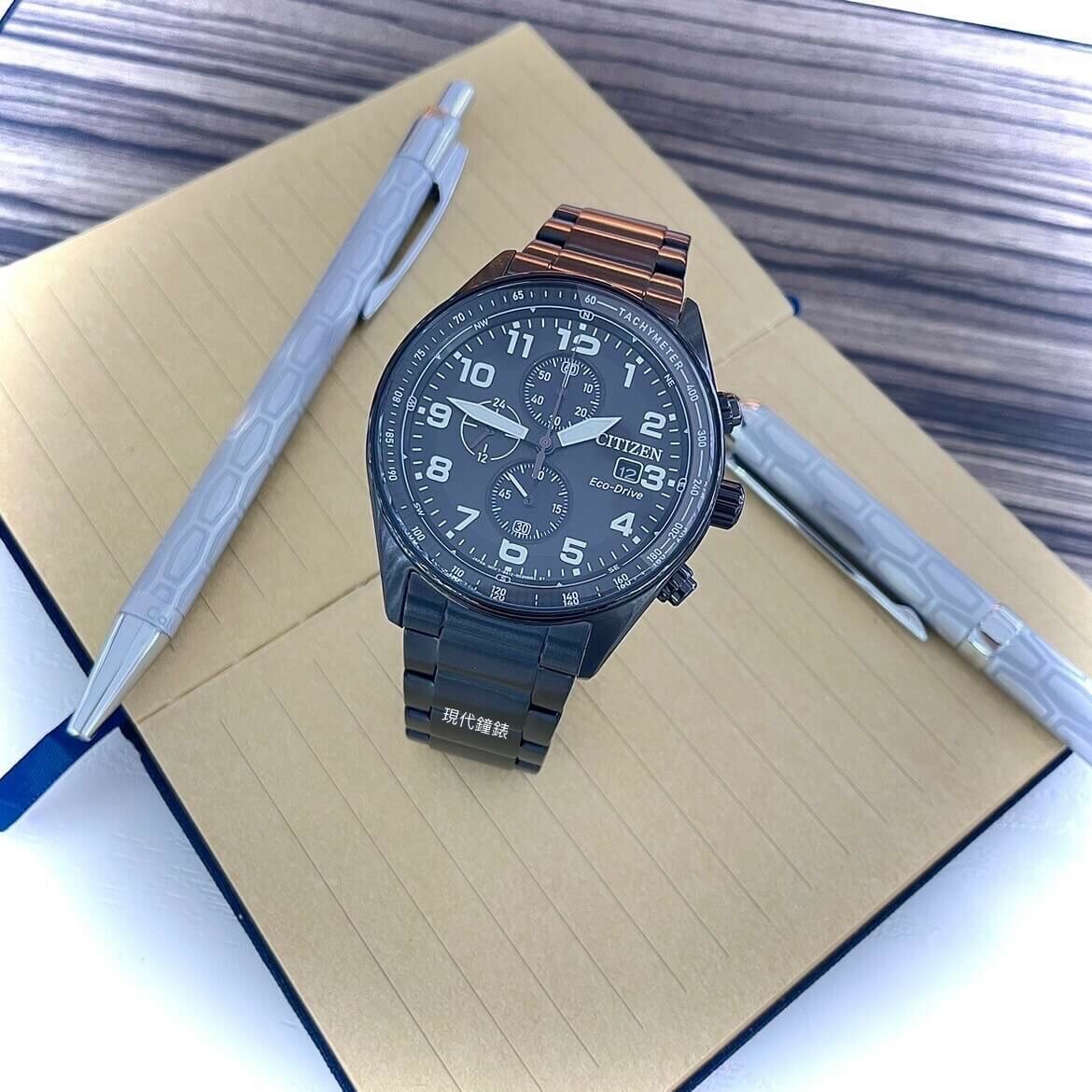 【CITIZEN 星辰】全黑光動能三眼計時男錶 CA0775-79E 43mm 現代鐘錶