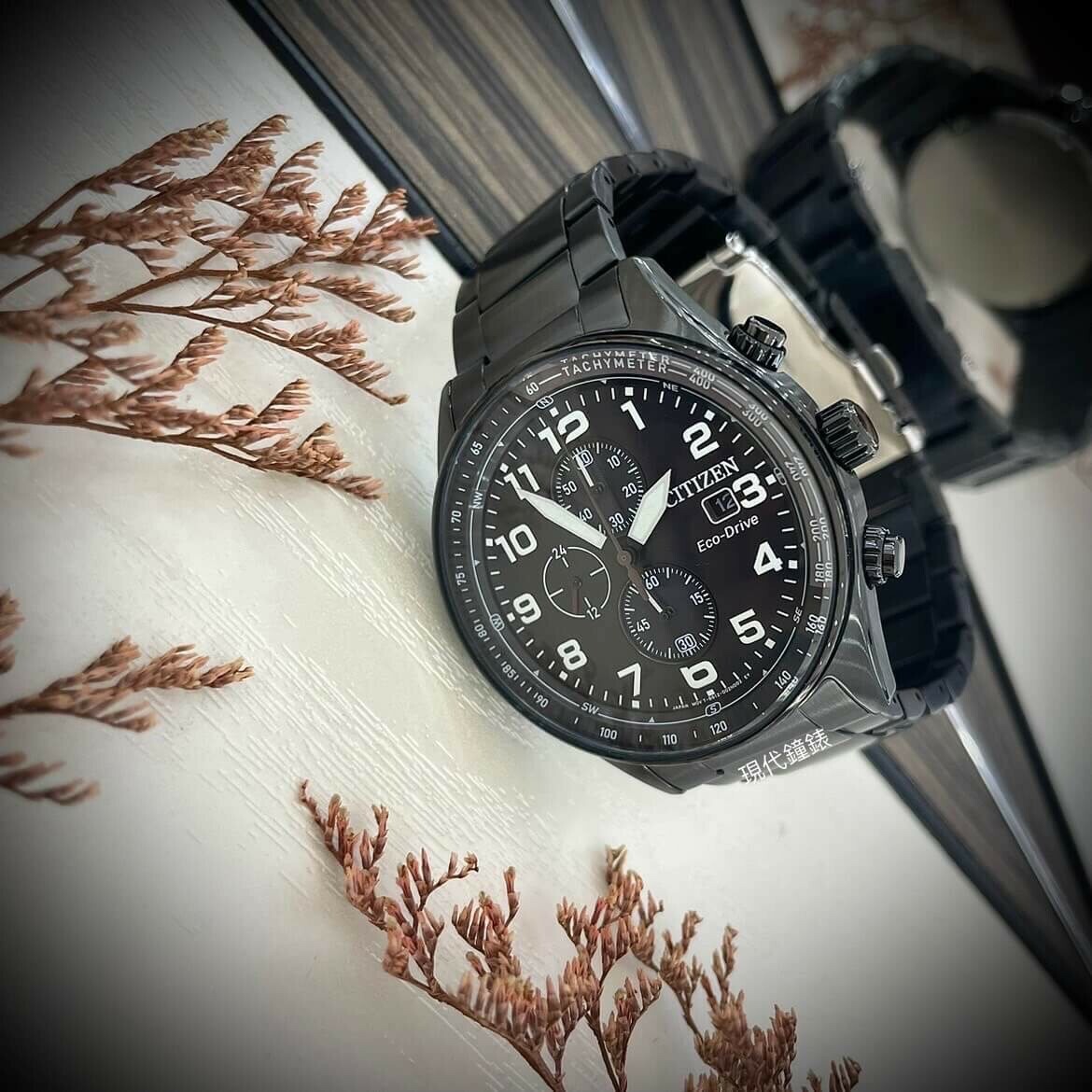 【CITIZEN 星辰】全黑光動能三眼計時男錶 CA0775-79E 43mm 現代鐘錶