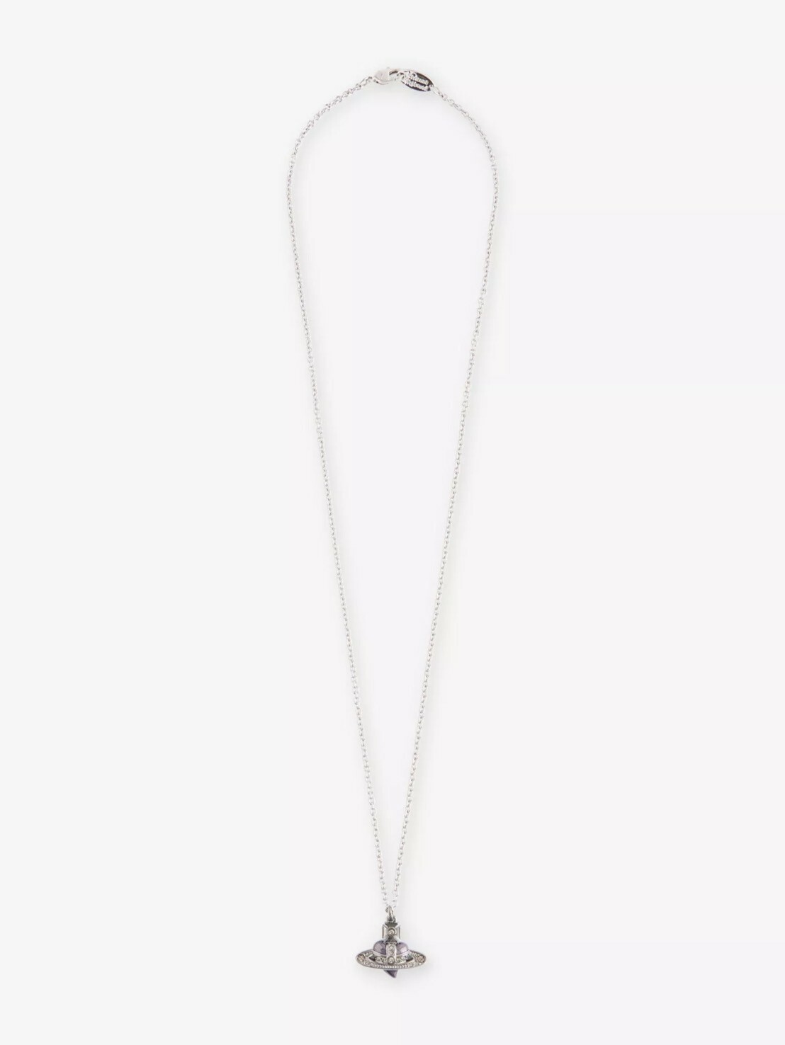 Vivienne Westwood 新款 鉑黑色 愛心Logo 土星項鍊 西太后