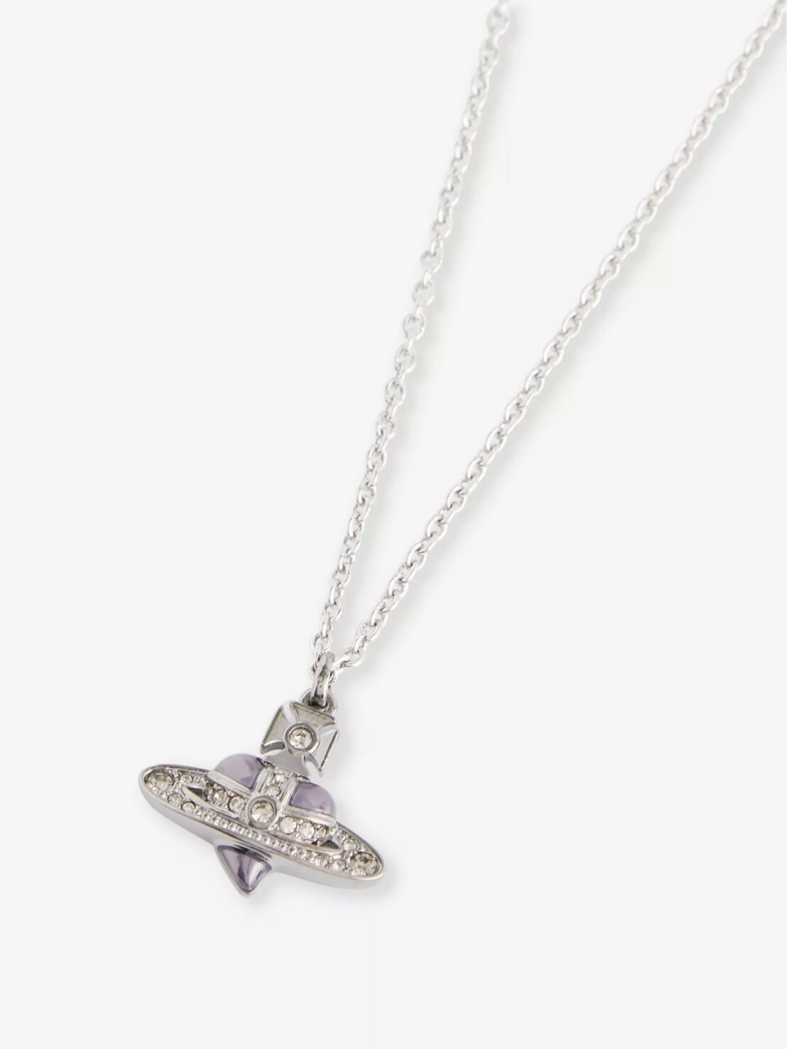 Vivienne Westwood 新款 鉑黑色 愛心Logo 土星項鍊 西太后