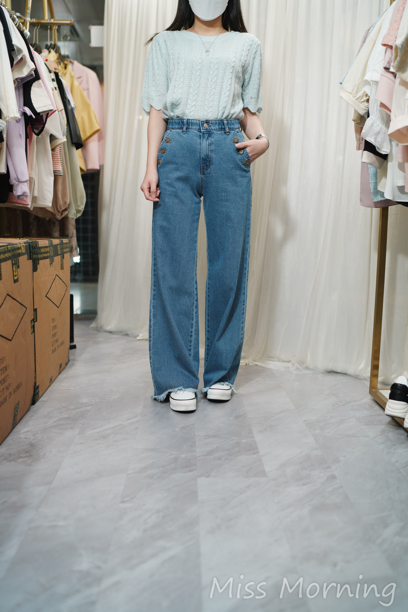 波浪腳針織上衣(13790)