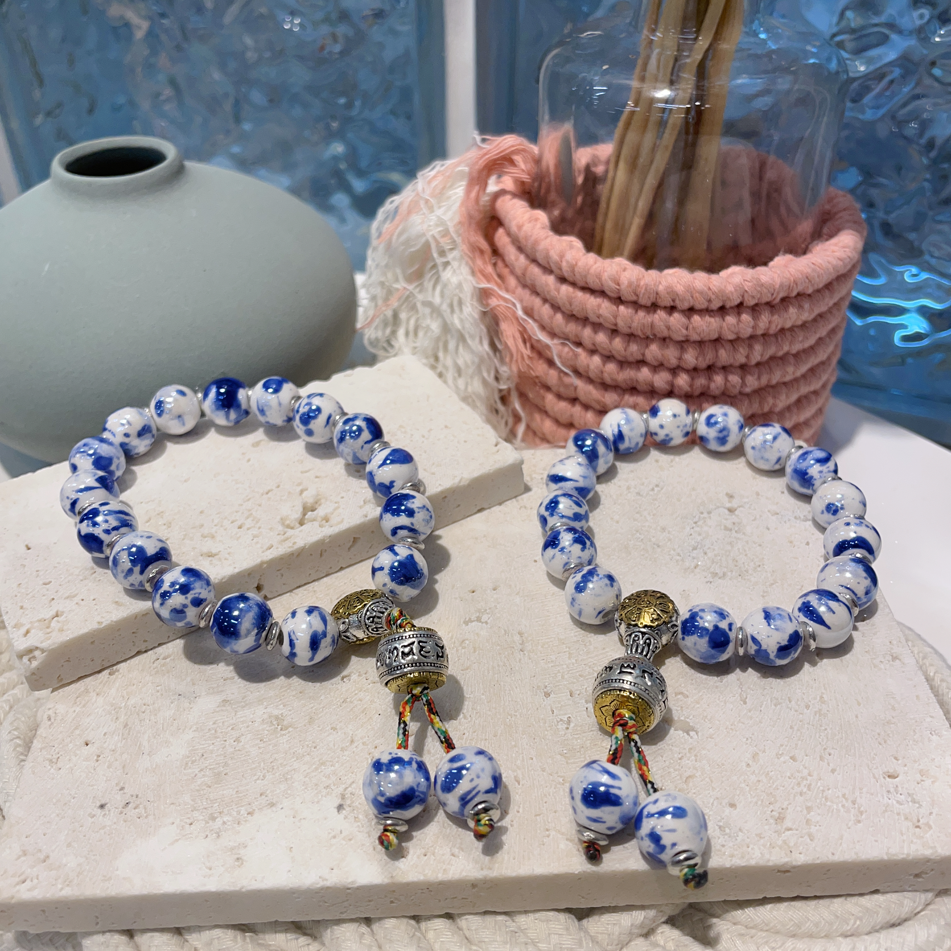 雍宮青花瓷香灰瓷手串