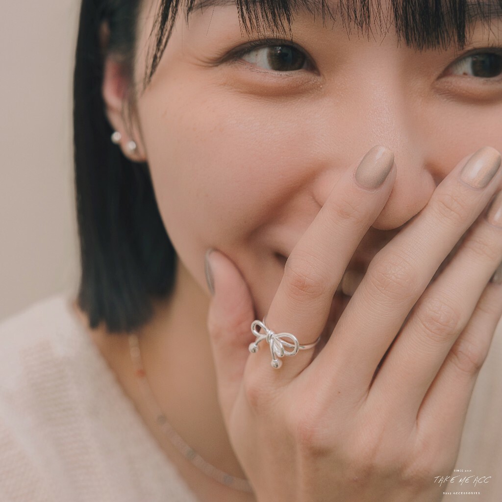 櫻桃蝴蝶結｜純銀戒指