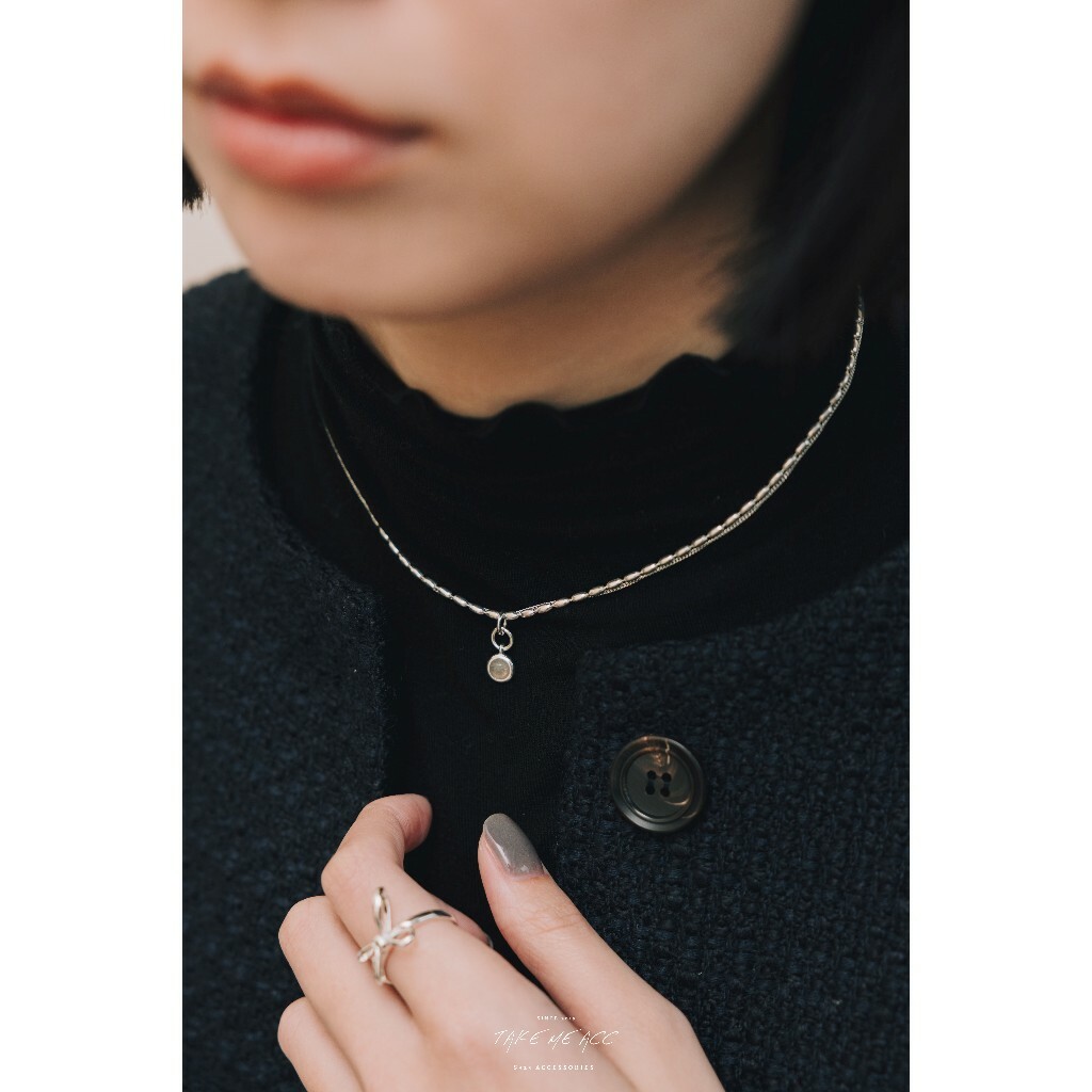 月光石豆豆｜純銀項鍊