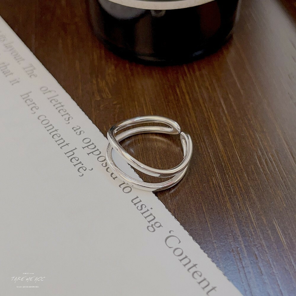 雙層波浪｜純銀戒指