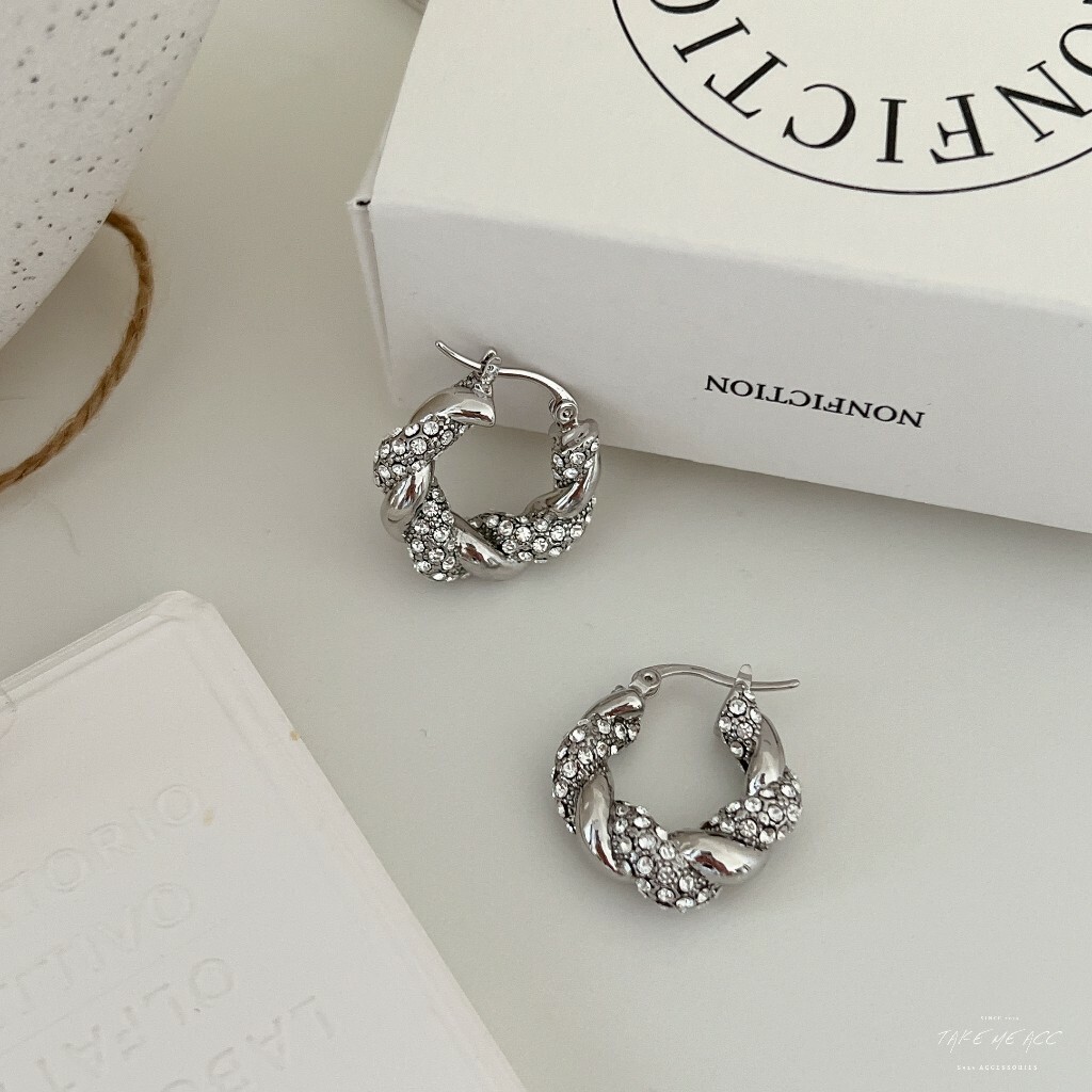 大扭結麻花｜純銀針耳環