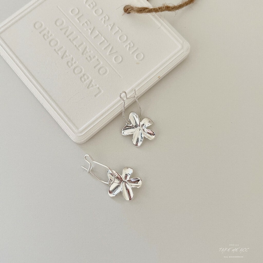 素銀小花｜全純銀耳環