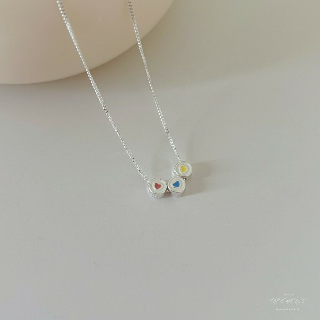 色彩小愛心｜純銀項鍊