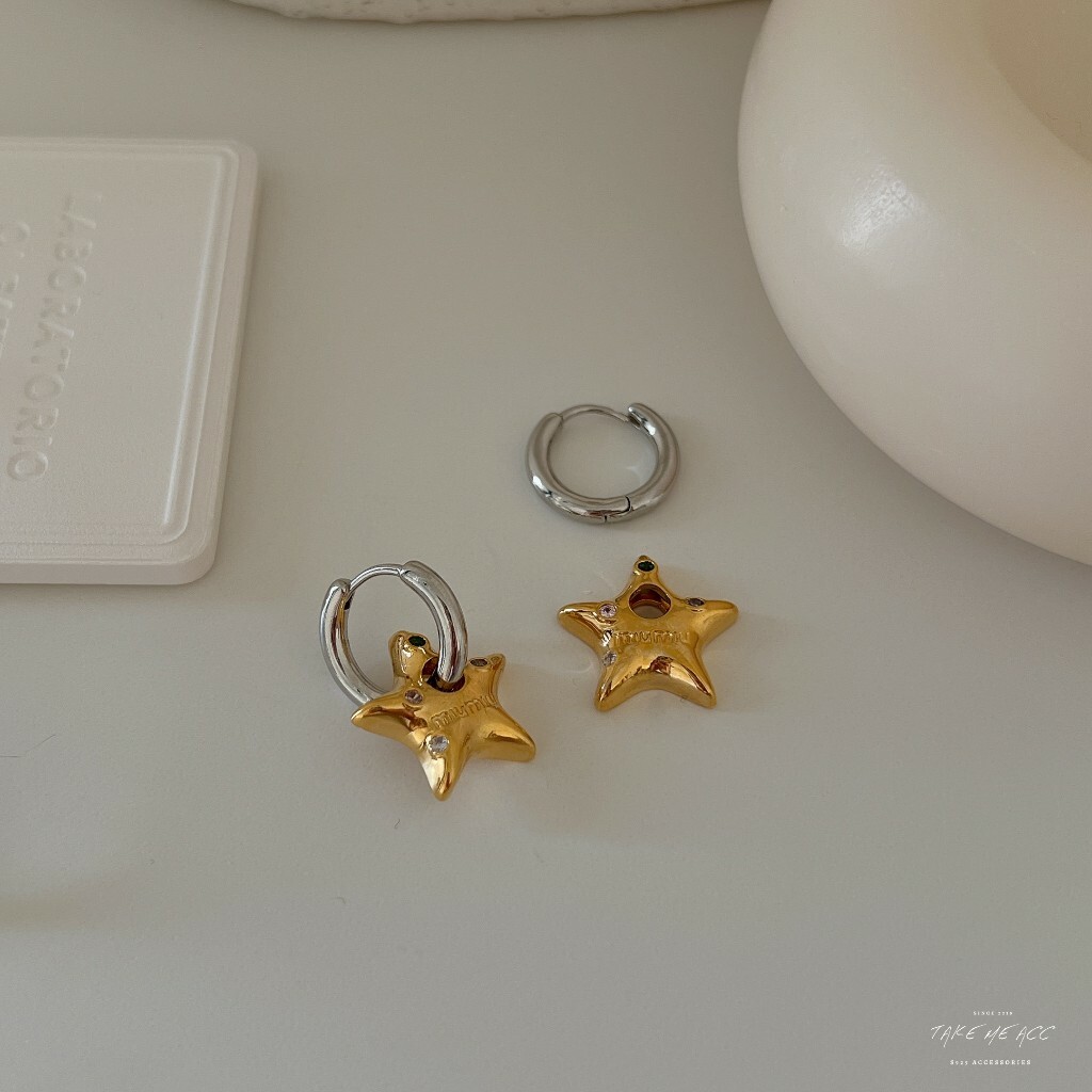 宇宙星星｜純銀針耳環