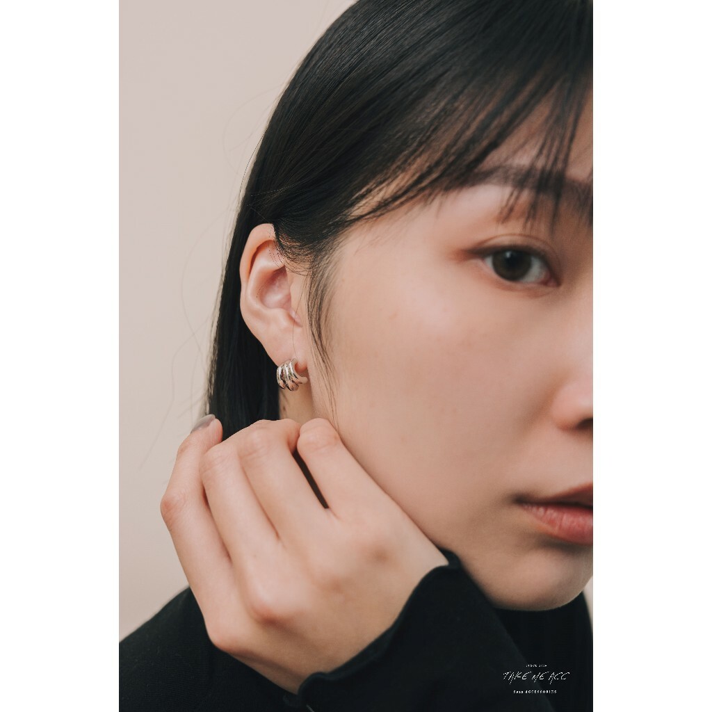 時光流動｜純銀針耳環