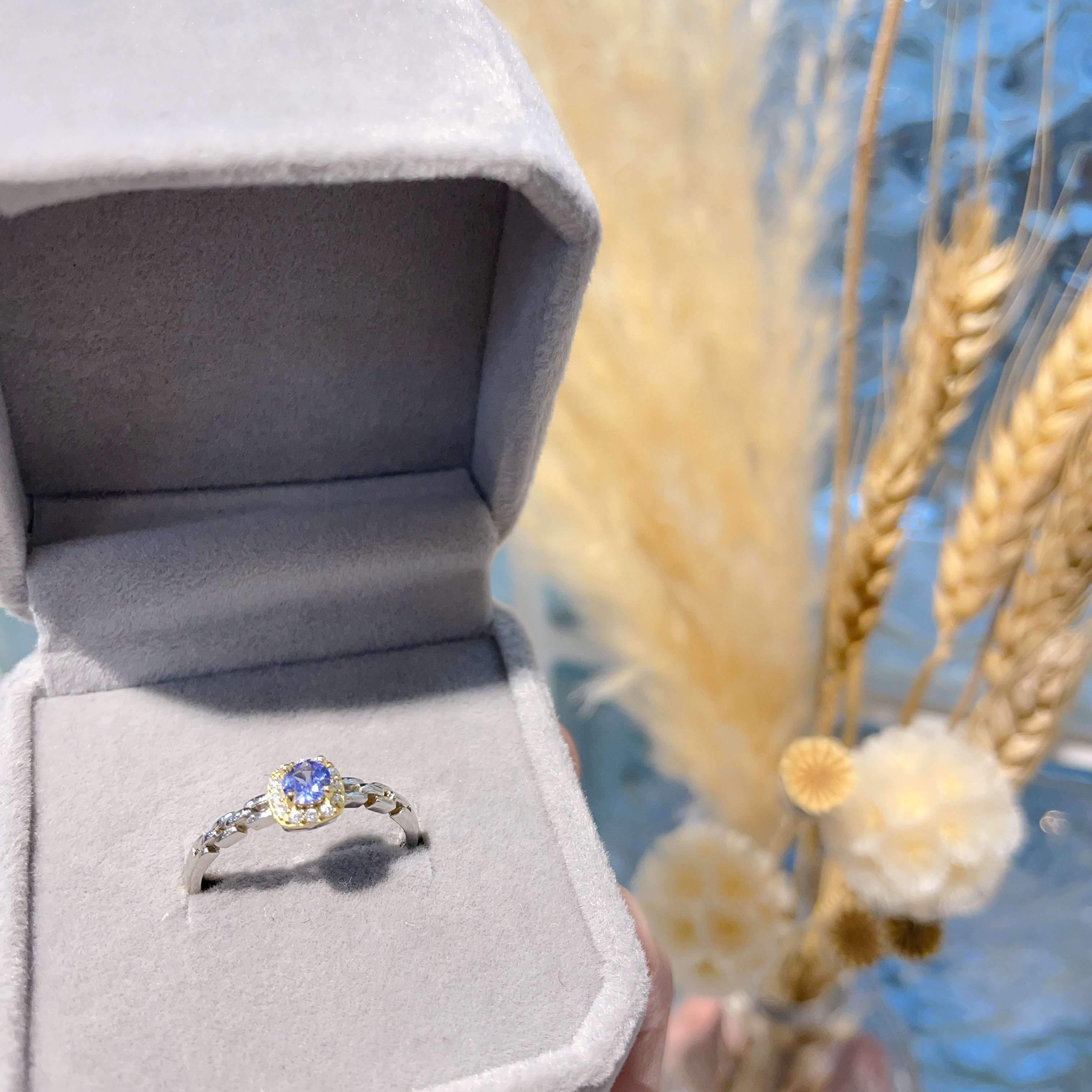 坦桑石天使圈戒指